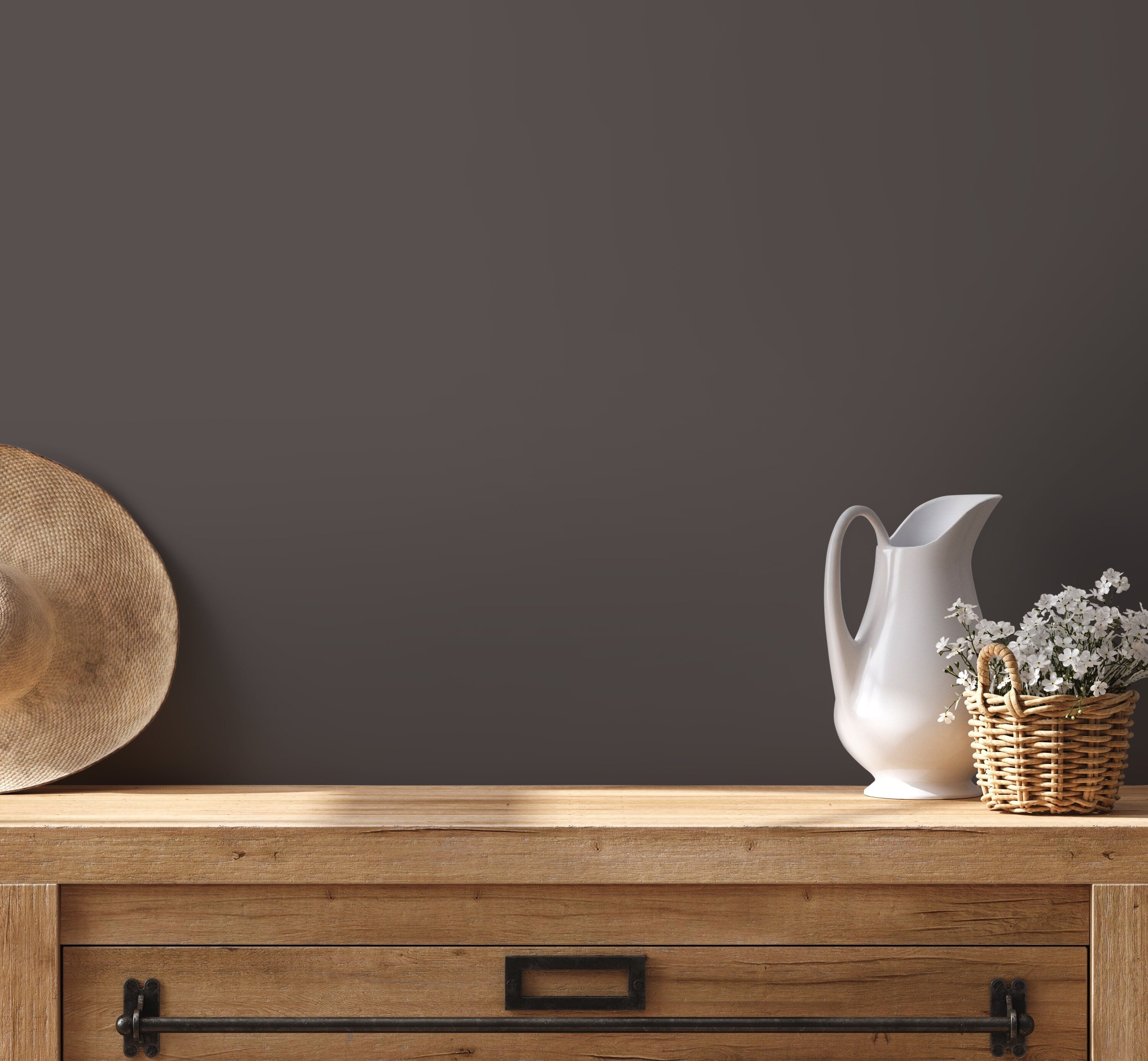 Solid Color Wallpaper Featuring A Rich Davy's Grey - D463