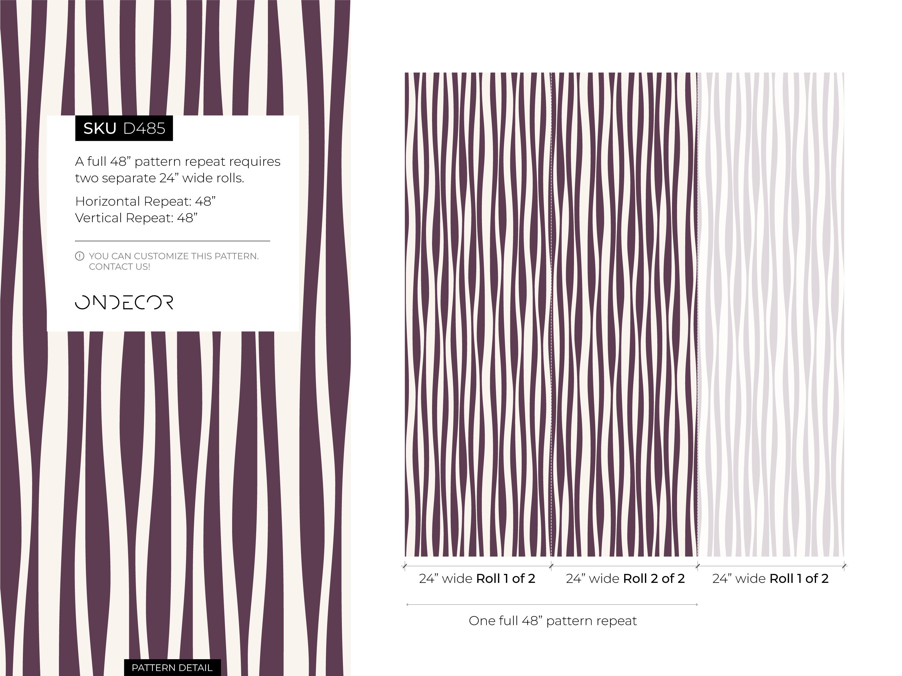 Abstract Wallpaper With Irregular Vertical Stripes In Purple And Off-white - D485