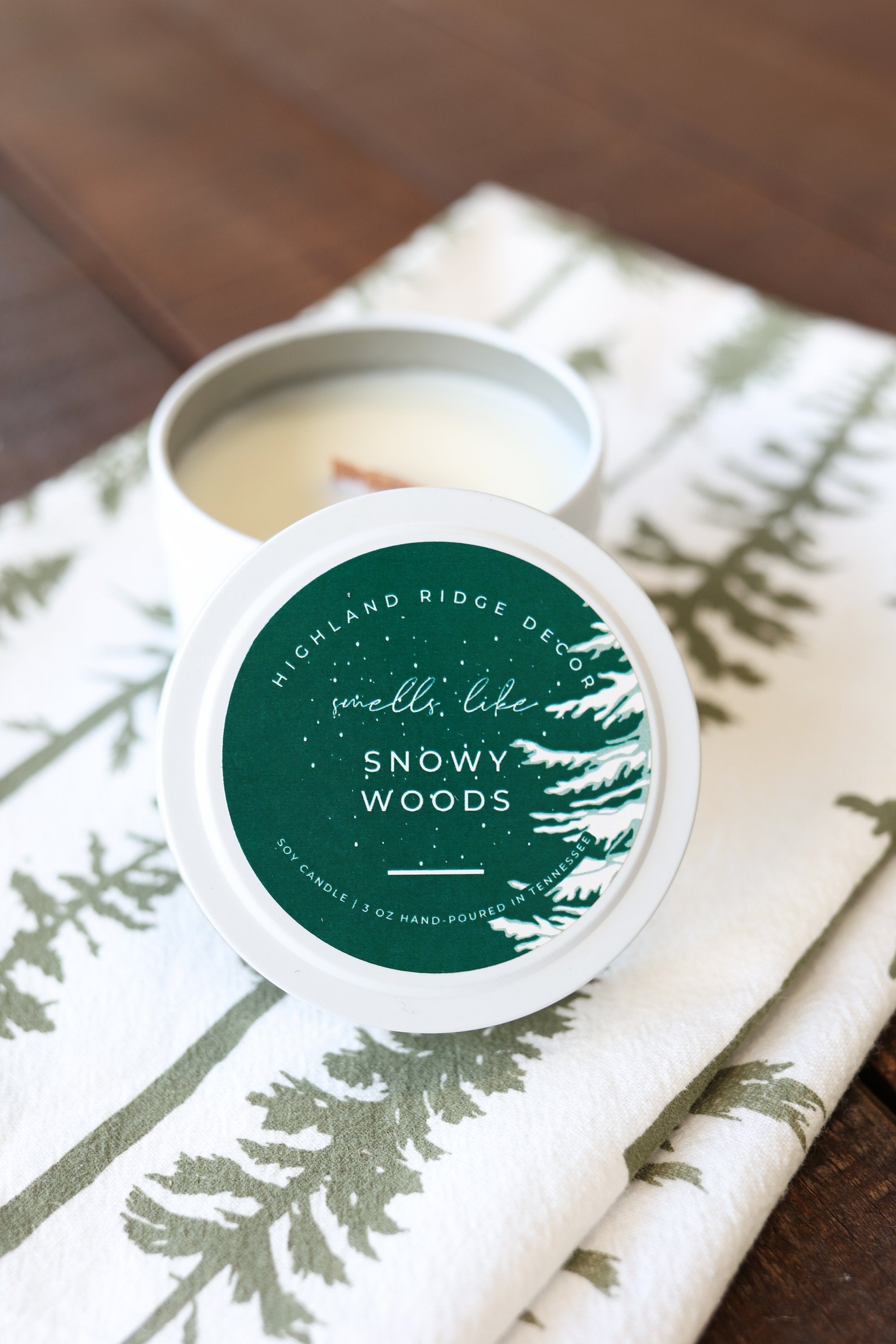 "snowy Woods" Candle Tin