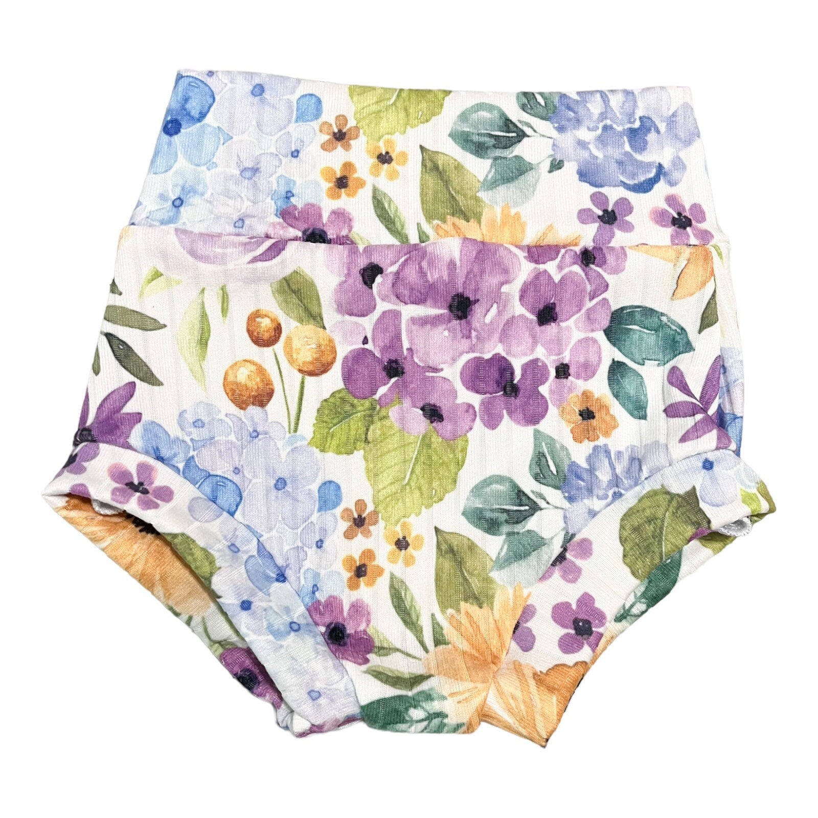Purple Floral Baby Bummies