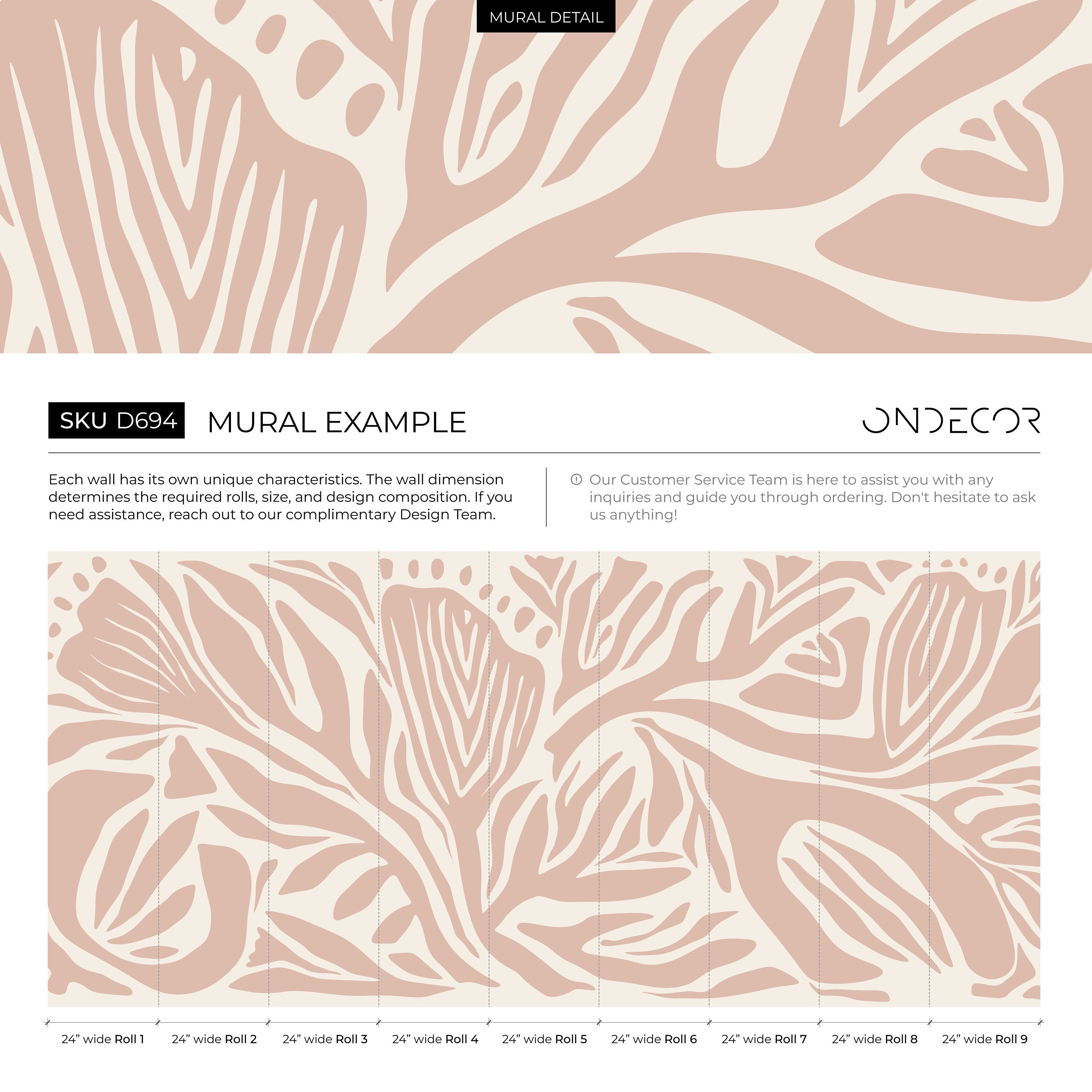 Abstract Wallpaper With Stylized Zebra Stripes In Light Pink And Cream - D694