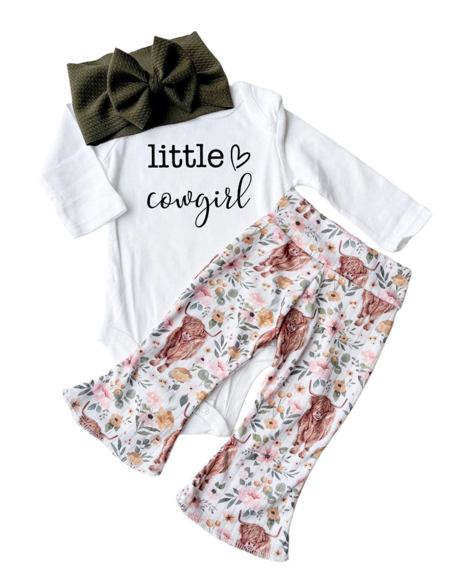 Highland Cow Bell Bottom Outfit