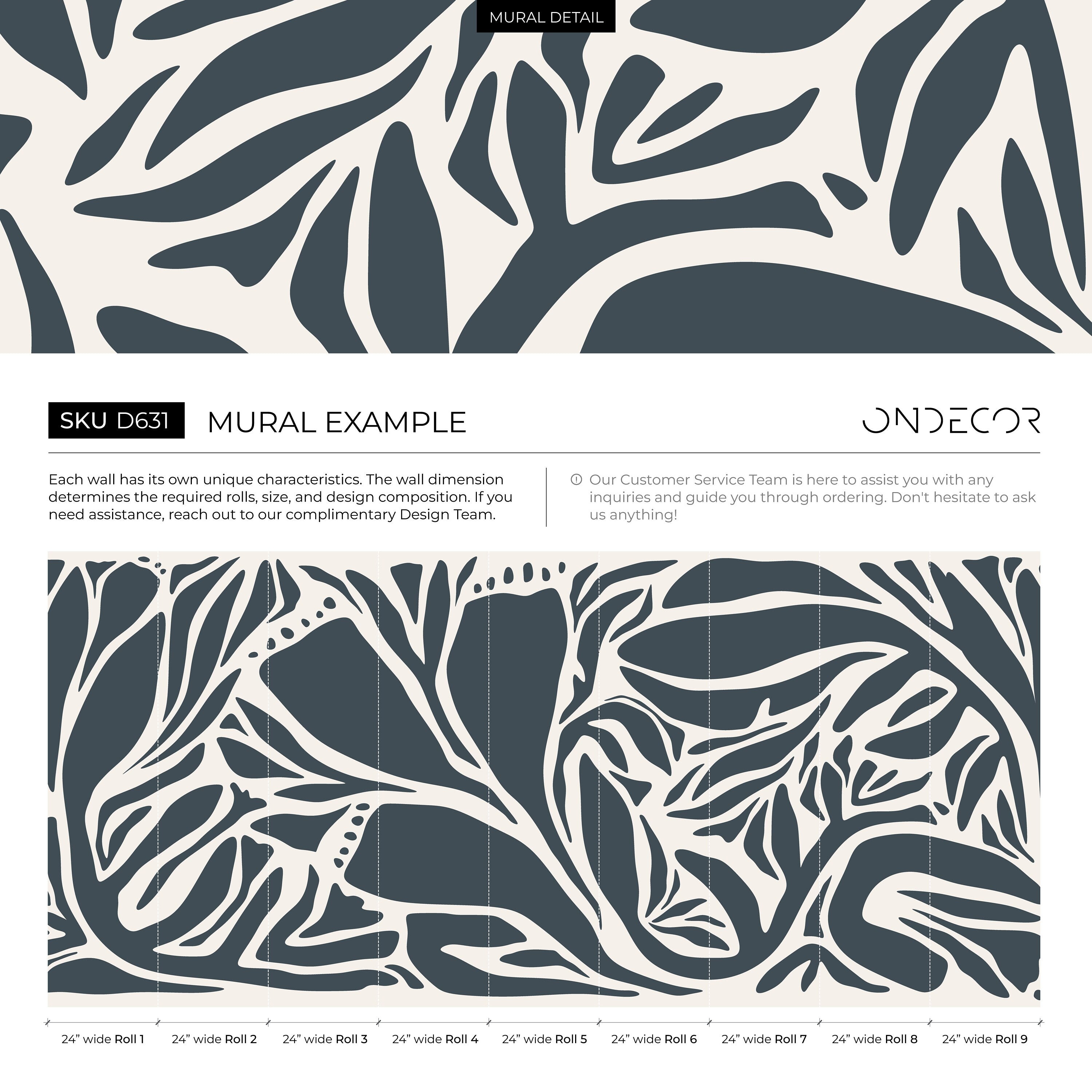 Abstract Wallpaper With Bold Organic Shapes In Dark Grey And Off-white - D631