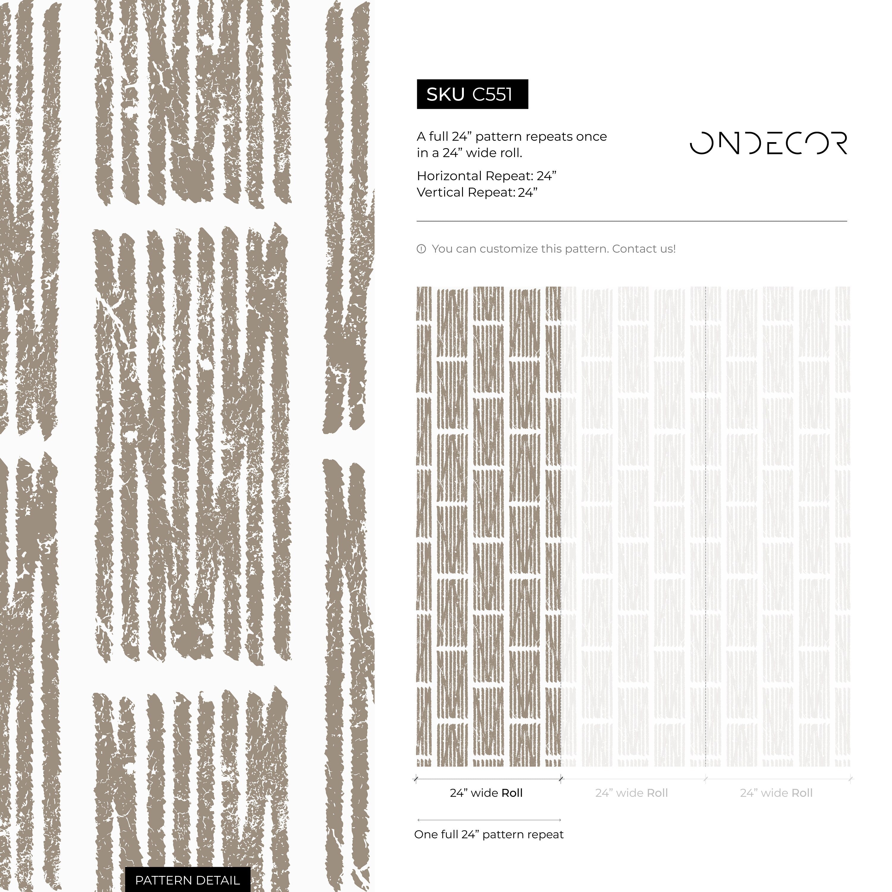 Geometric Wallpaper With A Distressed Block Motif In Beige And Gray - C551