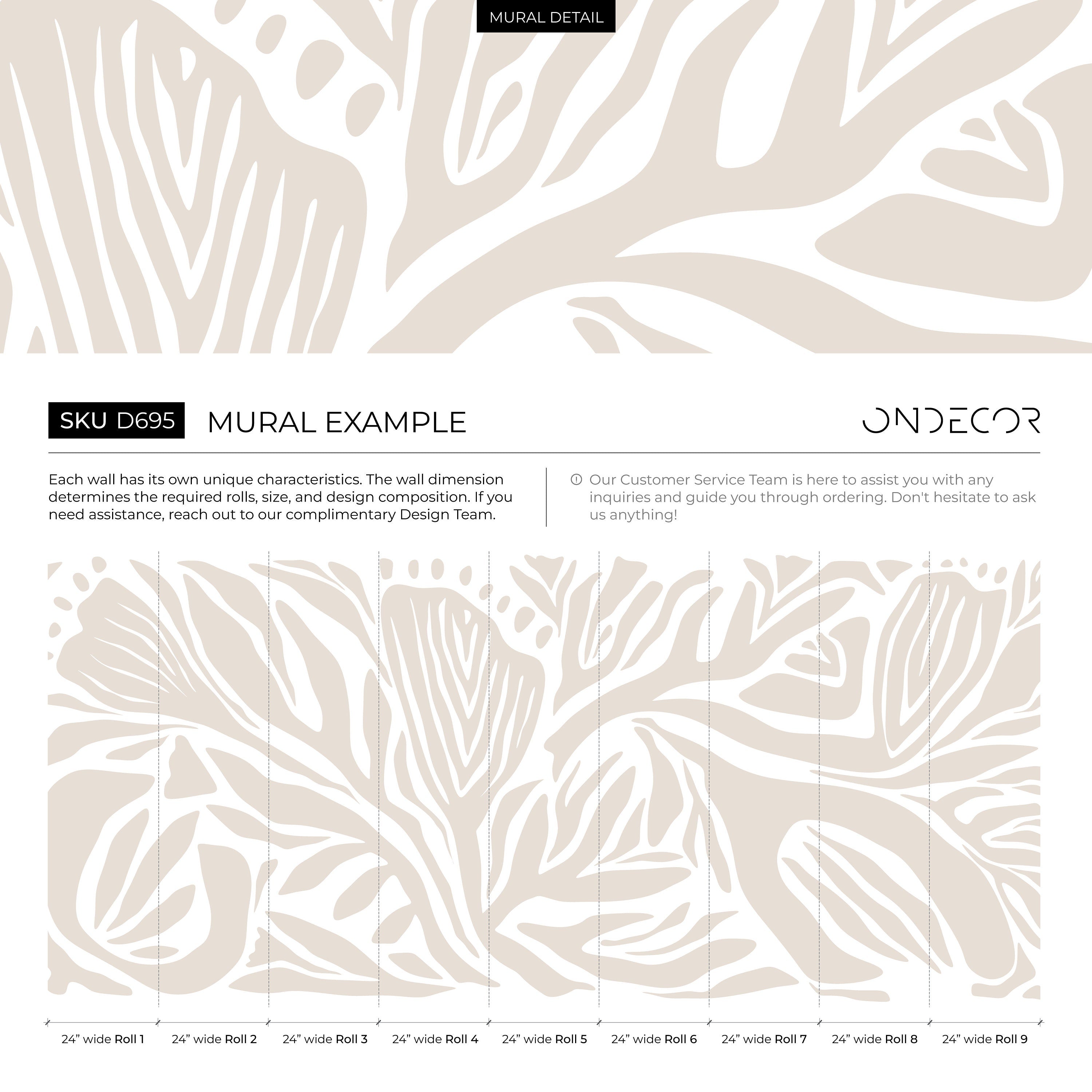 Abstract Wallpaper With Bold Organic Shapes In Neutral Beige - D695