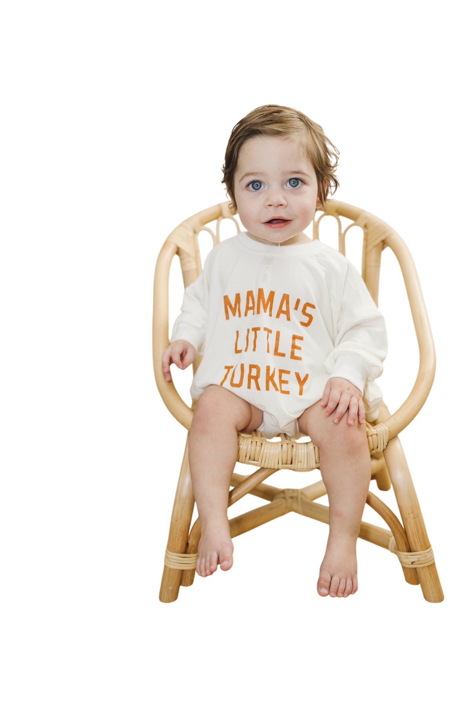 Mama's Little Turkey Bamboo Sweatshirt Romper - More Colors