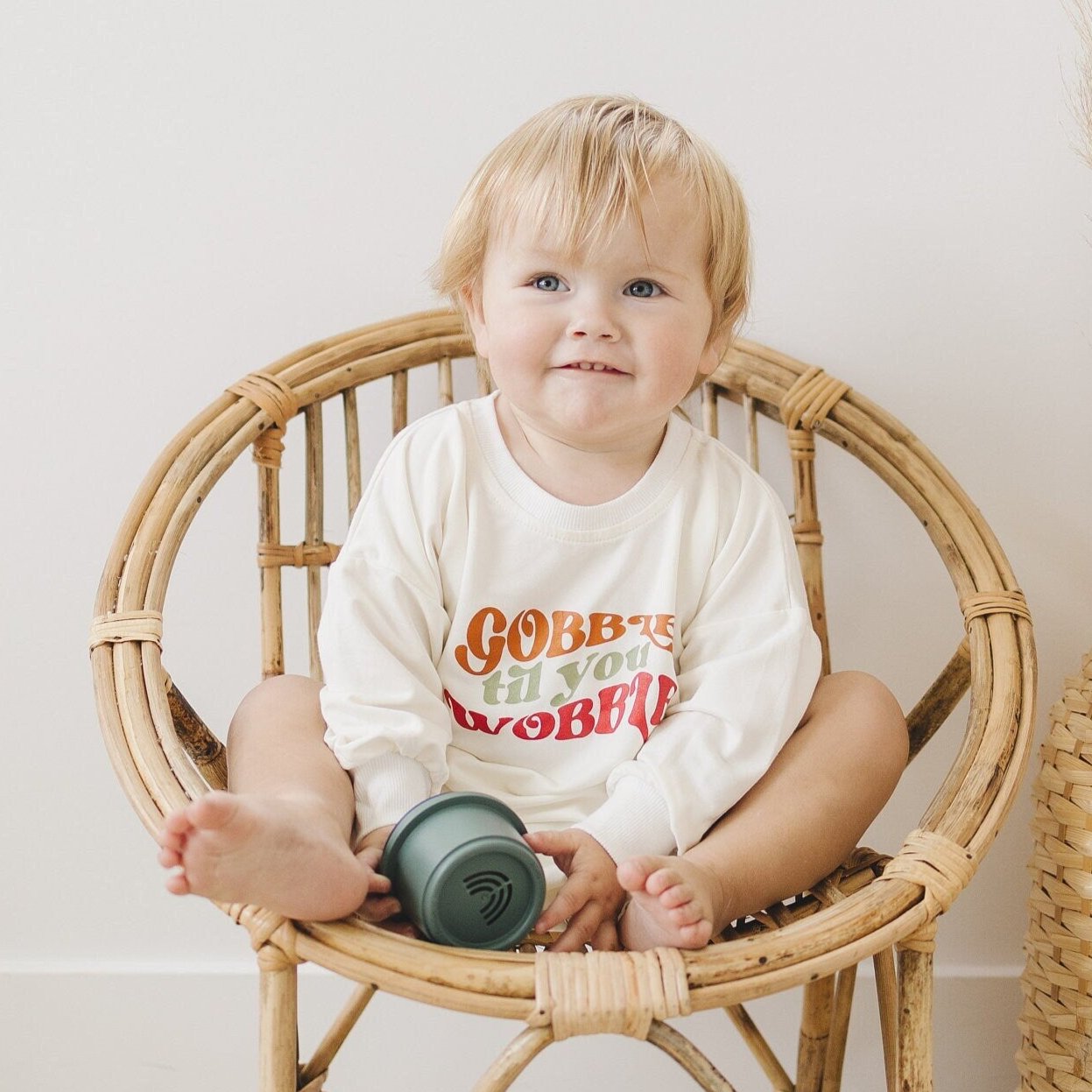 Gobble Til You Wobble Thanksgiving Bamboo Sweatshirt Romper