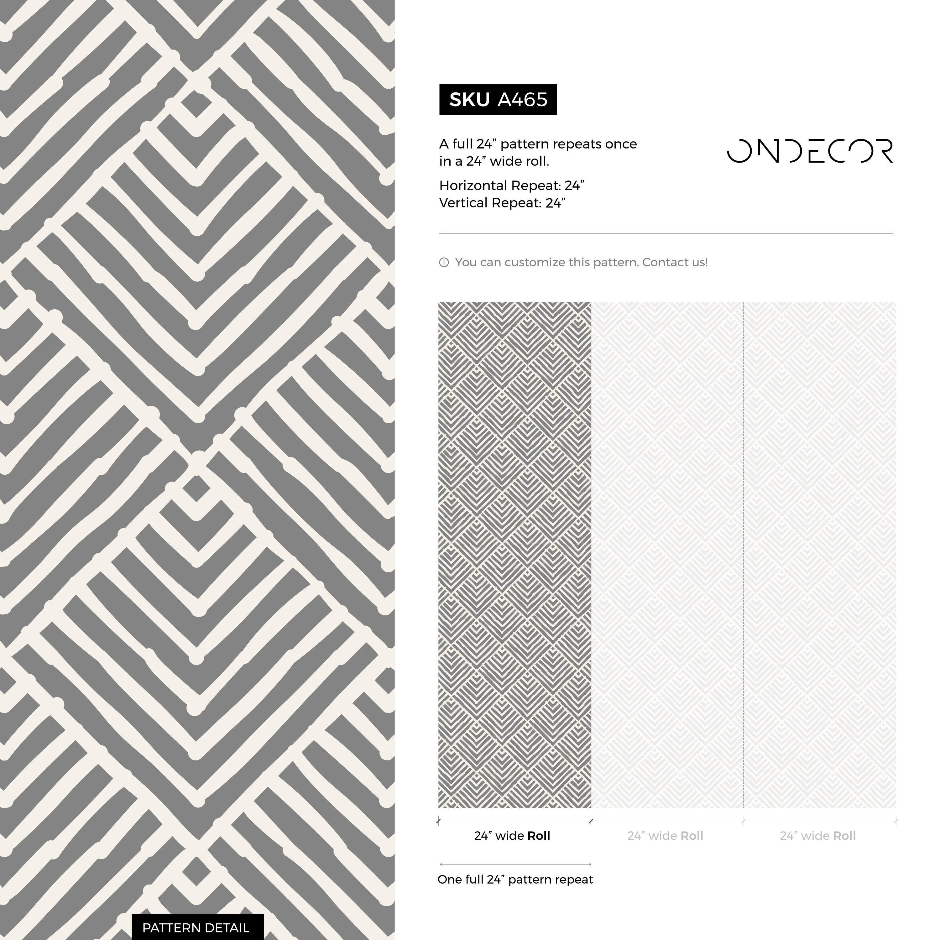 Geometric Wallpaper With A Hand-drawn Diamond Pattern In Gray And White - A465