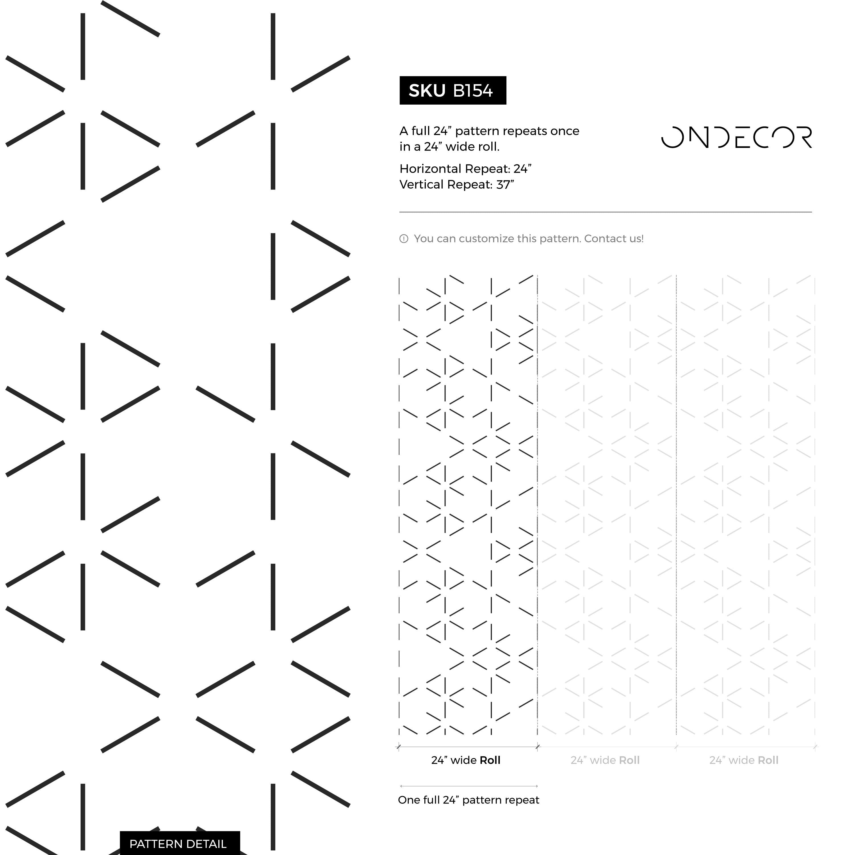 Geometric Wallpaper Featuring An Abstract Line Pattern In Black And White - B154
