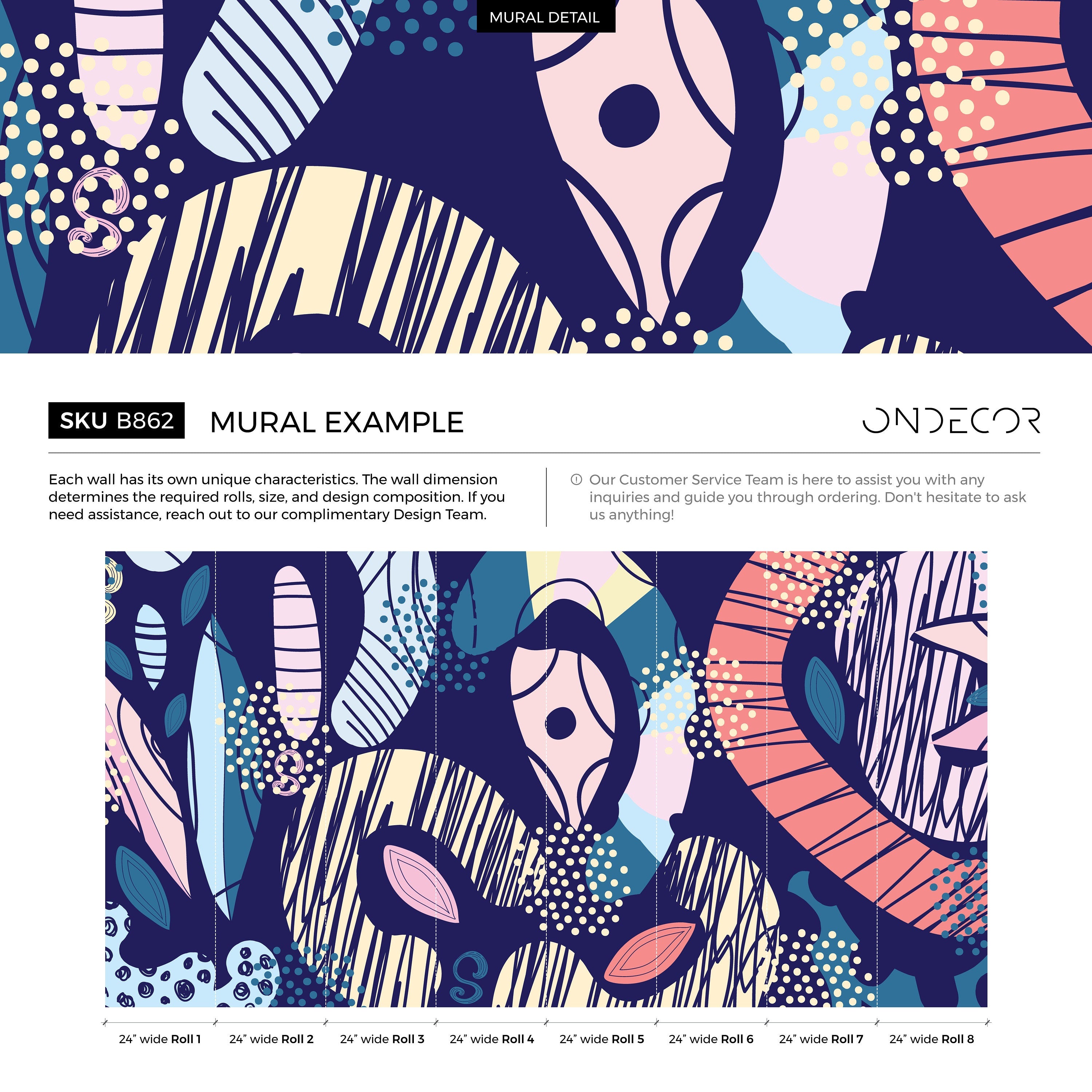 Abstract Wallpaper With Bold Geometric Shapes In Blue, Pink, And Beige - B862