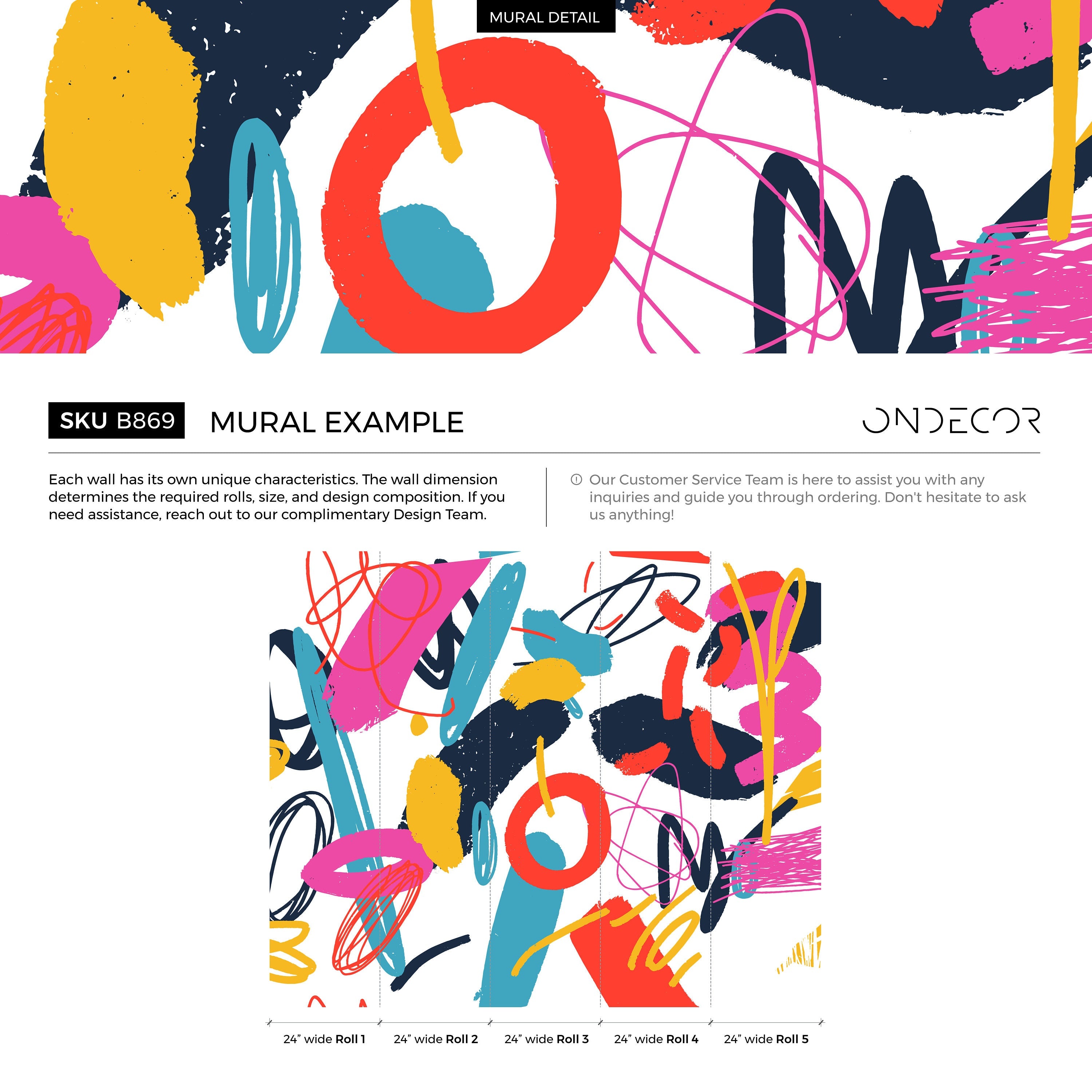 Abstract Wallpaper With Energetic Brushstrokes In Pink, Blue, And Yellow - B869