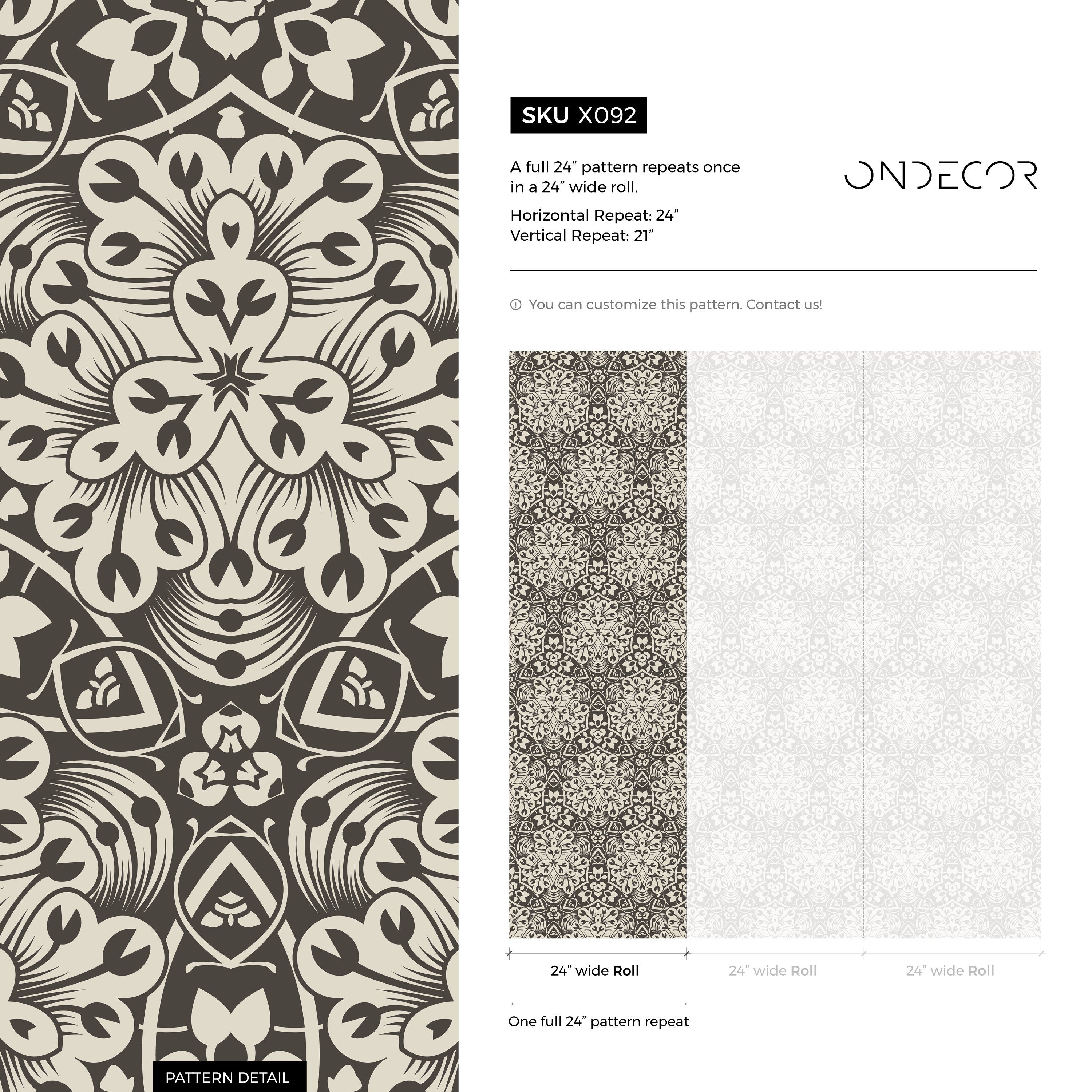 Tile Wallpaper With A Portuguese Azulejo Motif In Black And Beige - X092