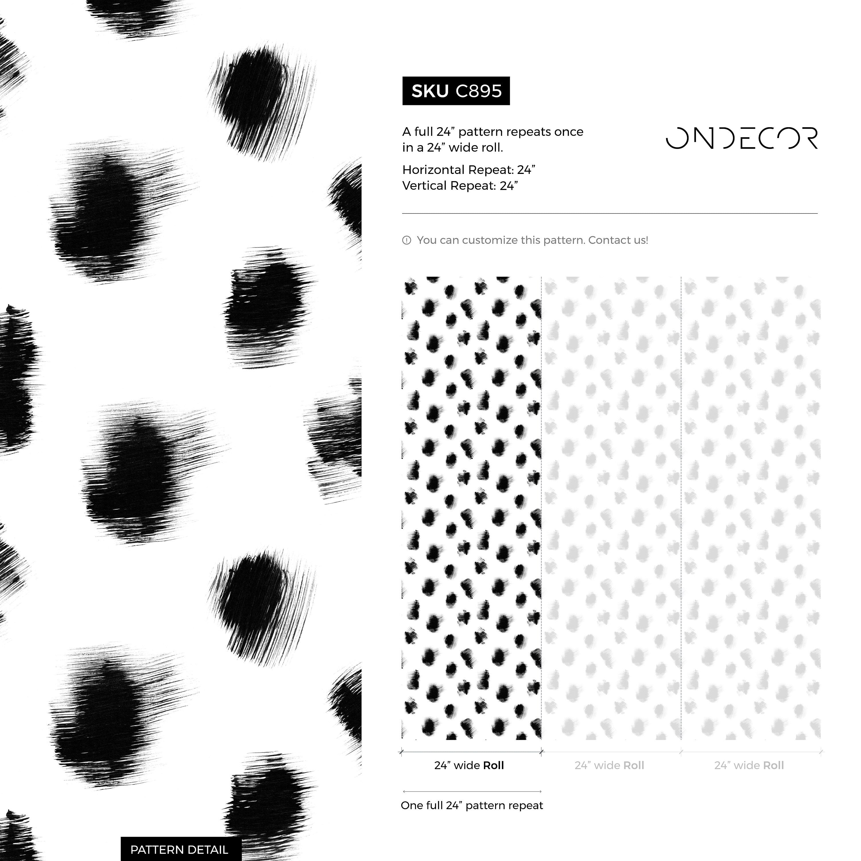 Abstract Wallpaper With Sketched Speckle Dots In Black And White - C895