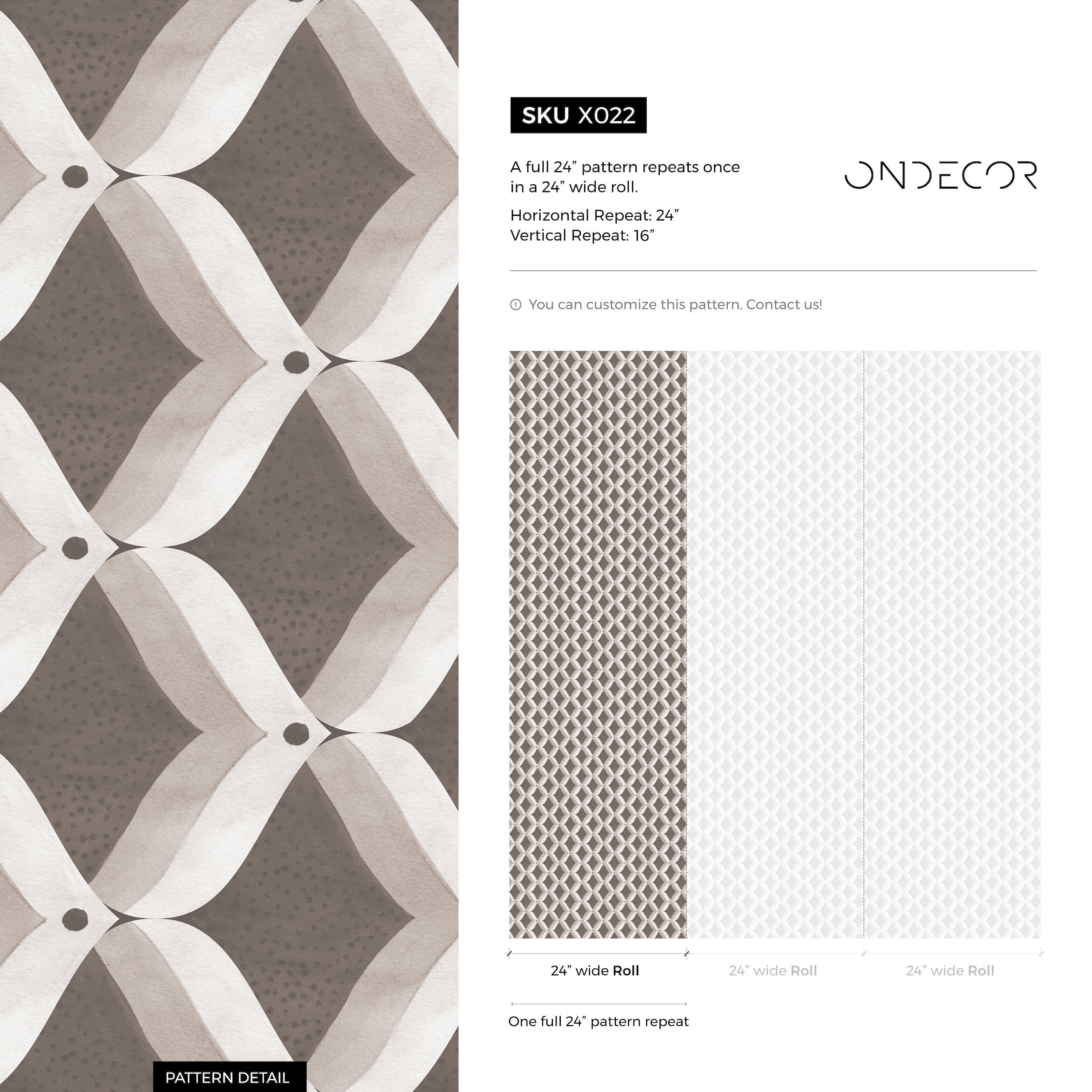Geometric Wallpaper With A Wavy Lattice Motif In Brown And Gray - X022