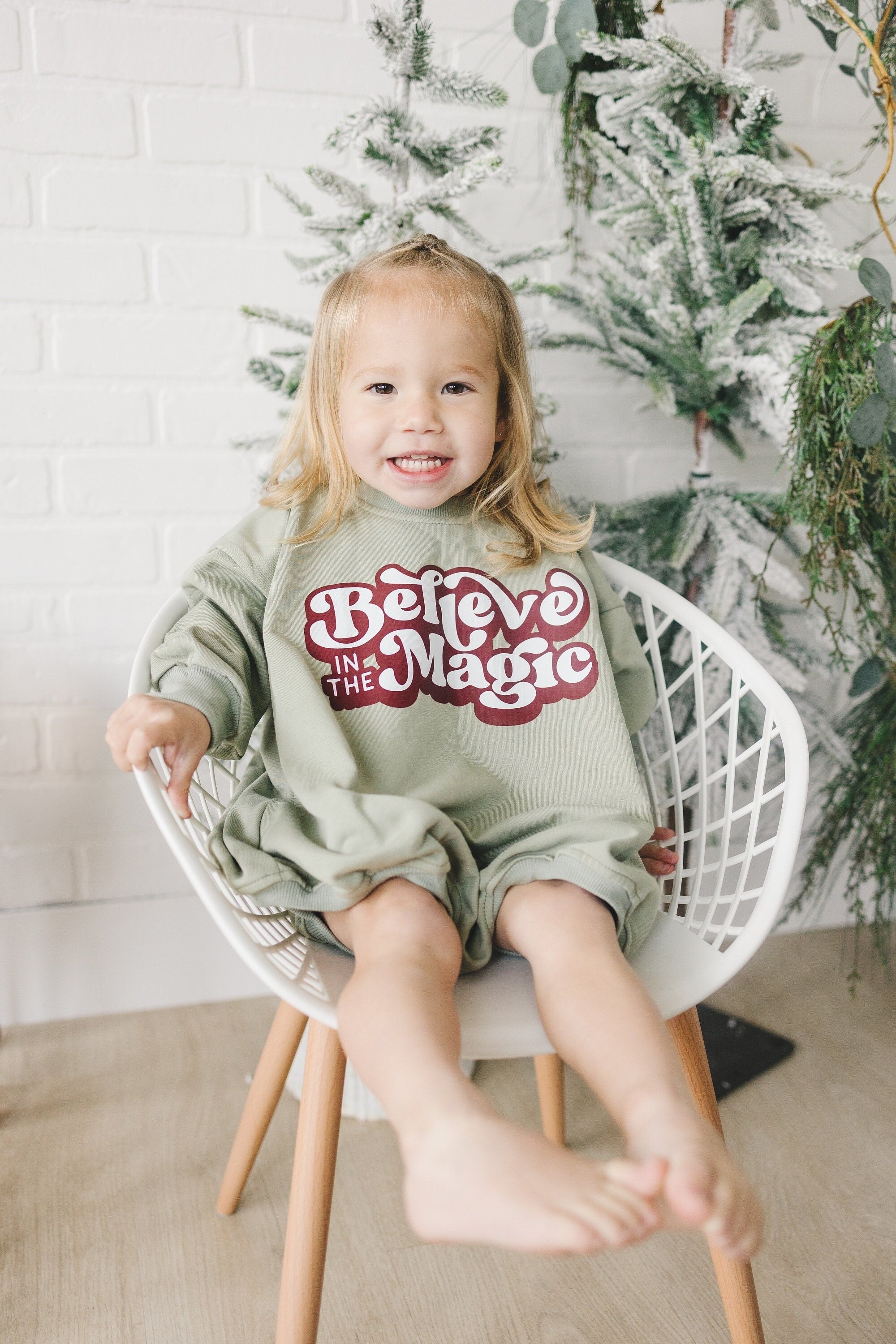Believe In The Magic Christmas Sweatshirt Romper