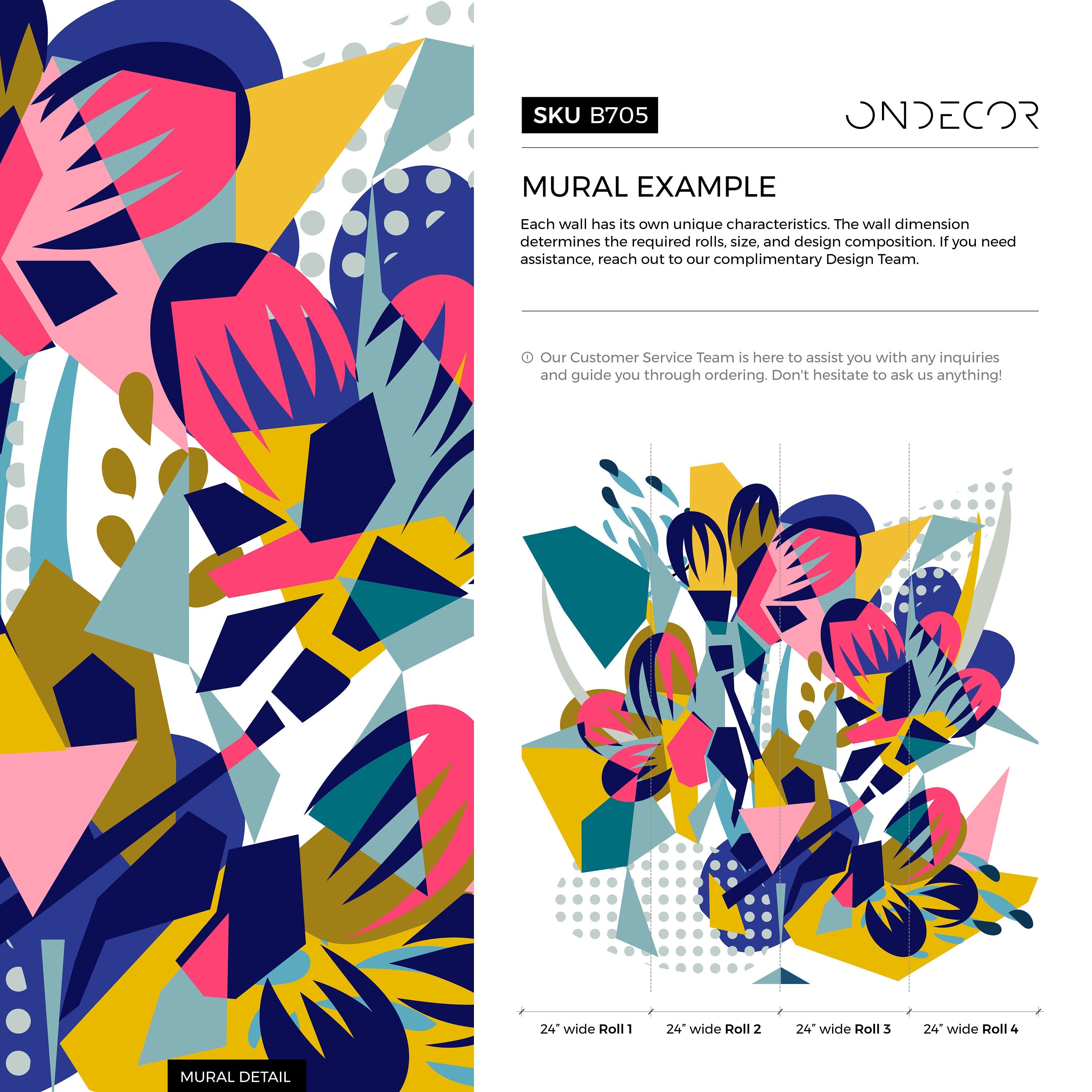 Abstract Wallpaper With A Modern Collage In Blue, Pink, And Yellow - B705