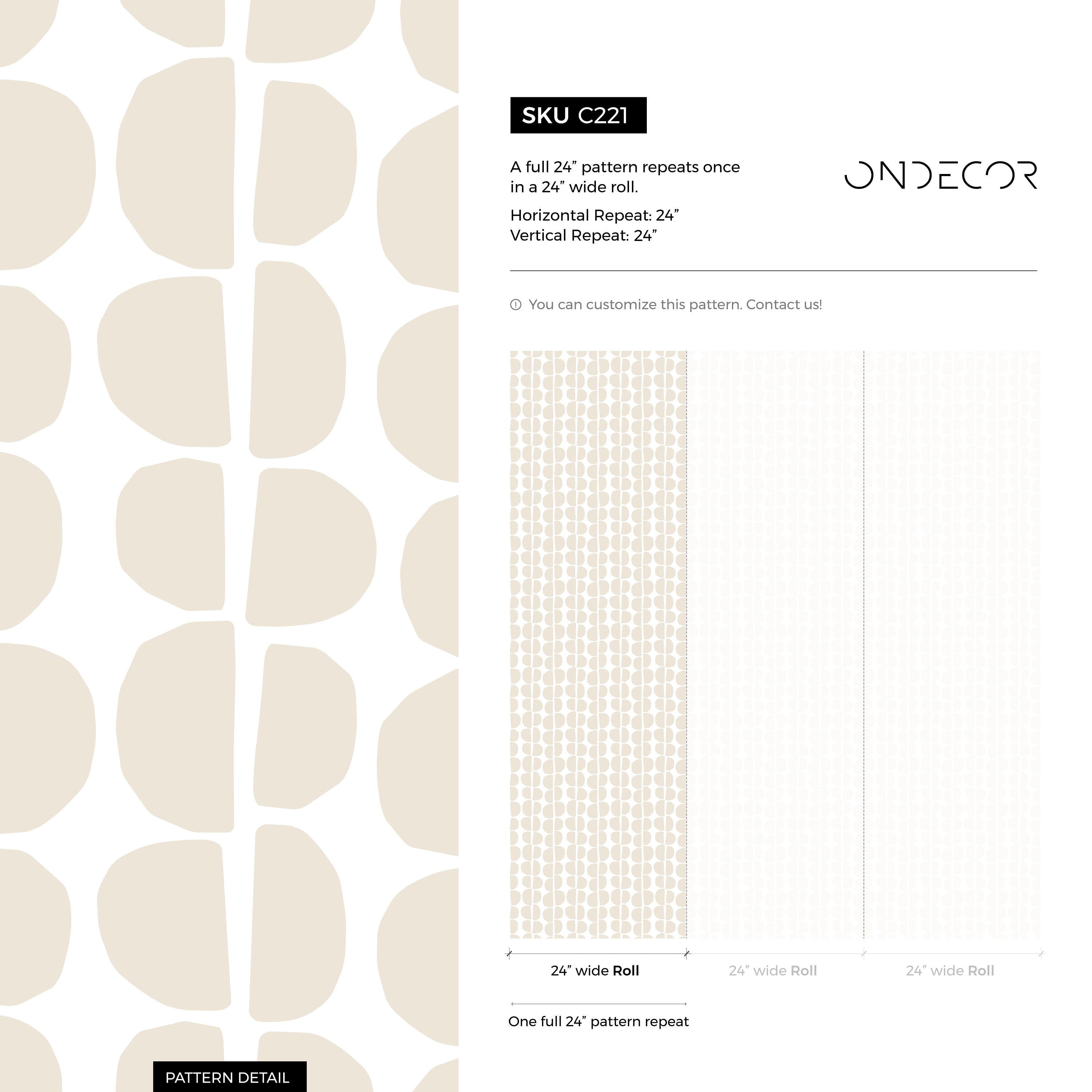 Abstract Wallpaper With A Minimalist Semi-circle Pattern In Beige - C221