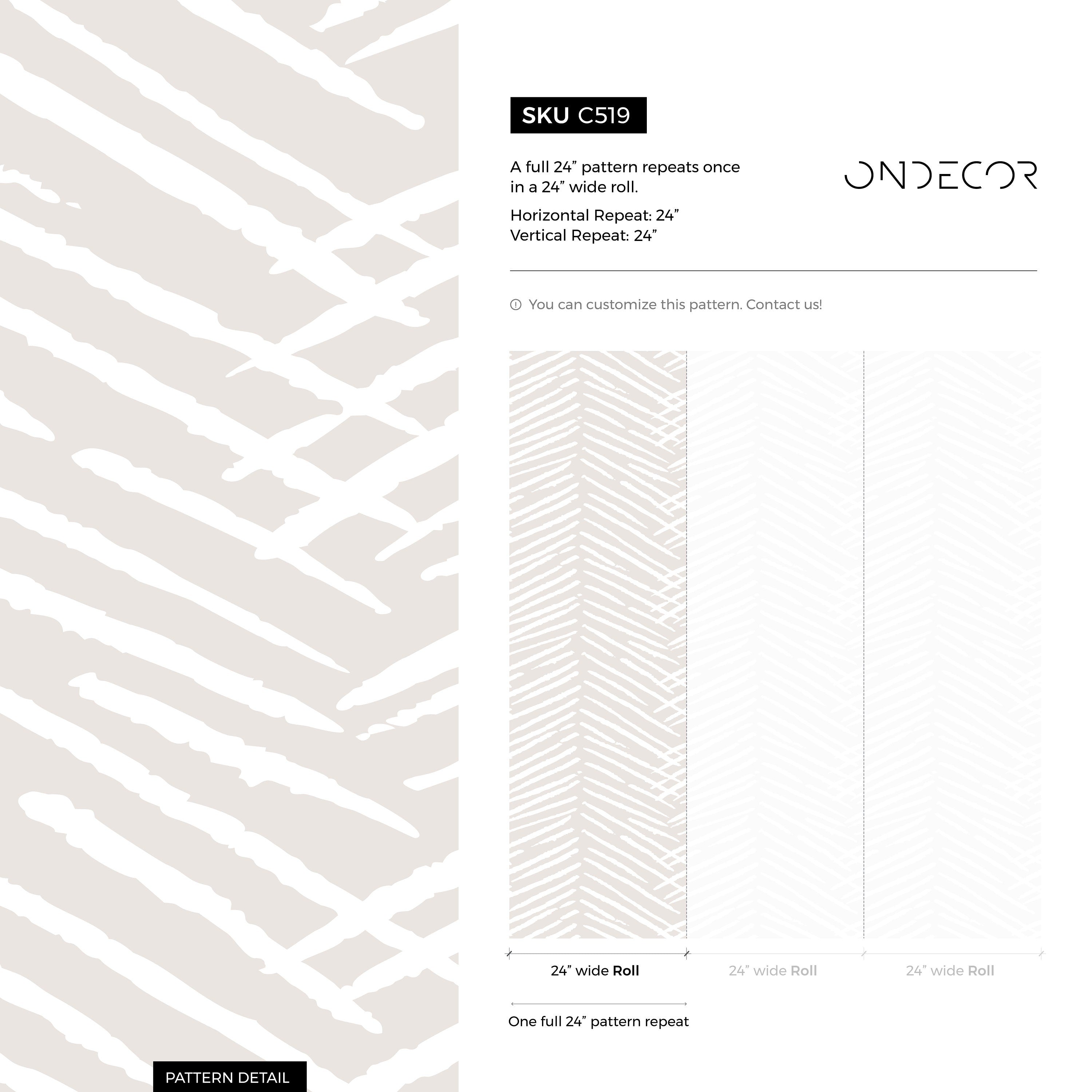 Abstract Wallpaper With A Textured Herringbone Motif In Nude Beige And White - C519