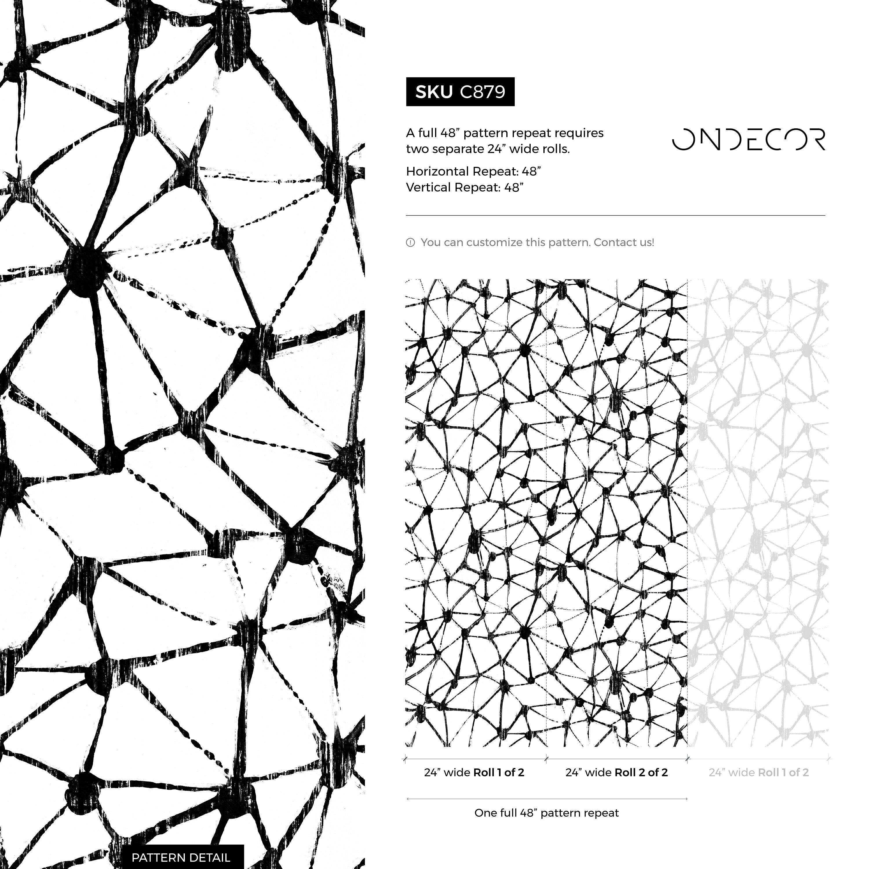 Abstract Wallpaper With A Hand-drawn Network Motif In Black And White - C879