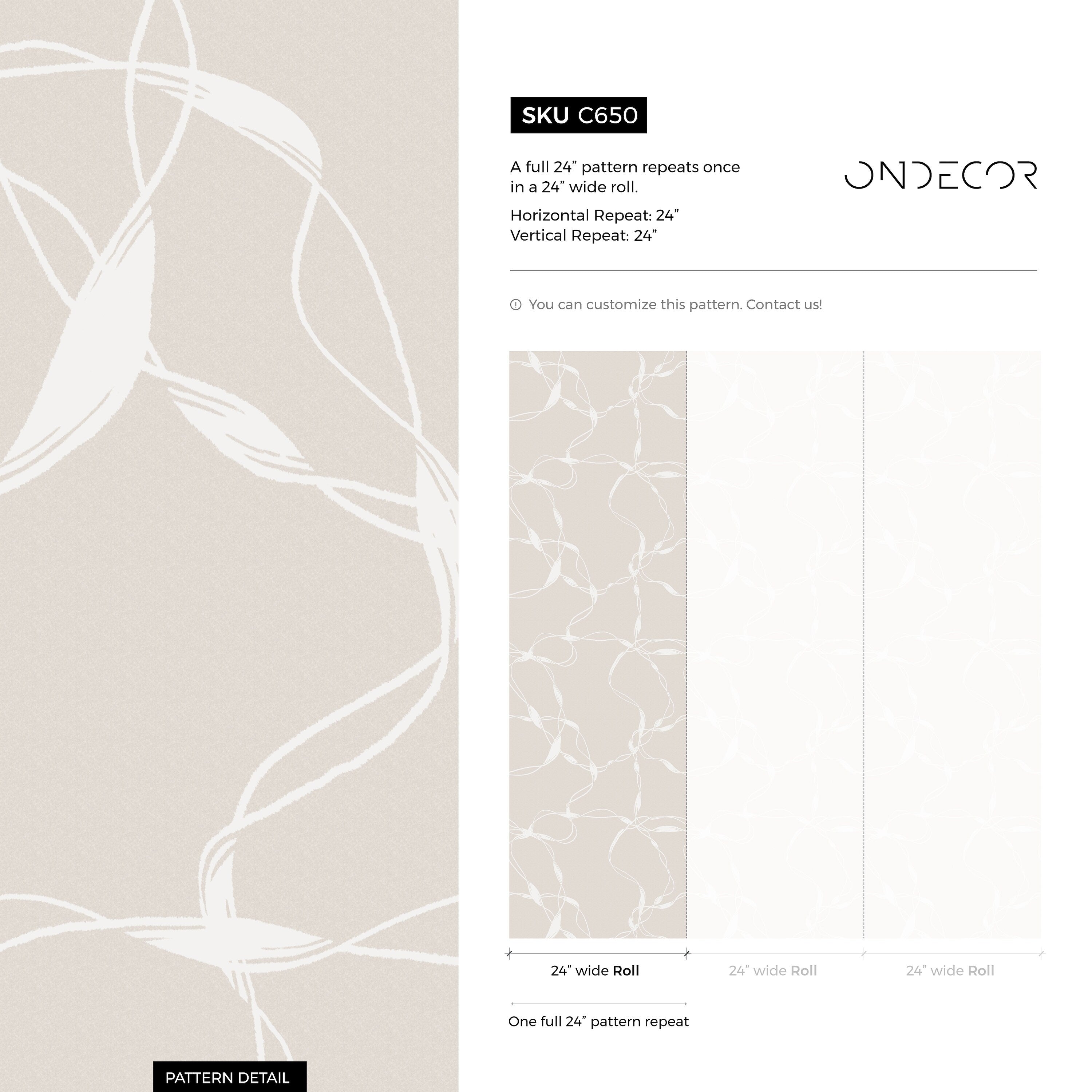 Abstract Wallpaper With An Intertwining Rope Motif In Beige And Cream - C650