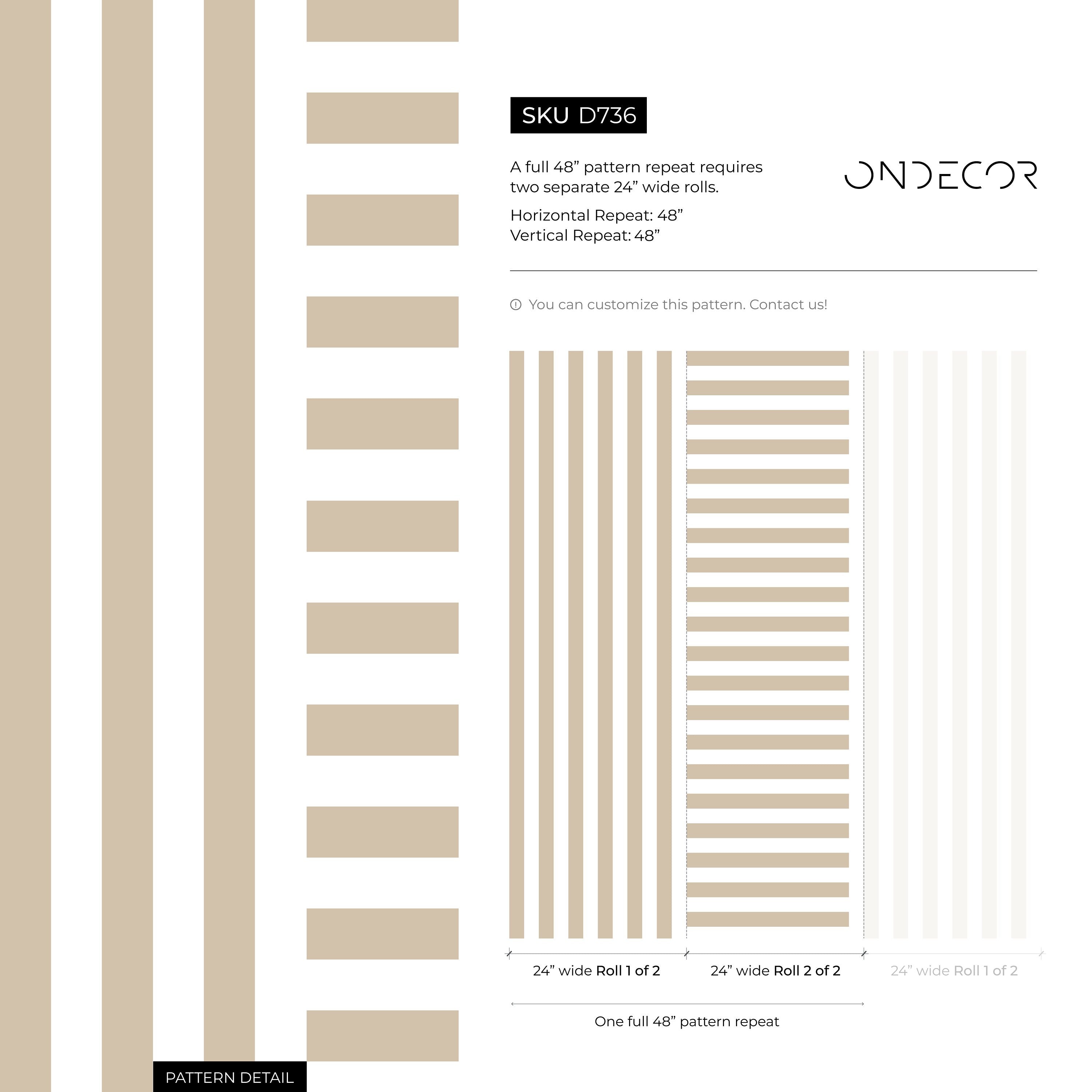 Striped Wallpaper With A Modern Geometric Design In Beige - D736