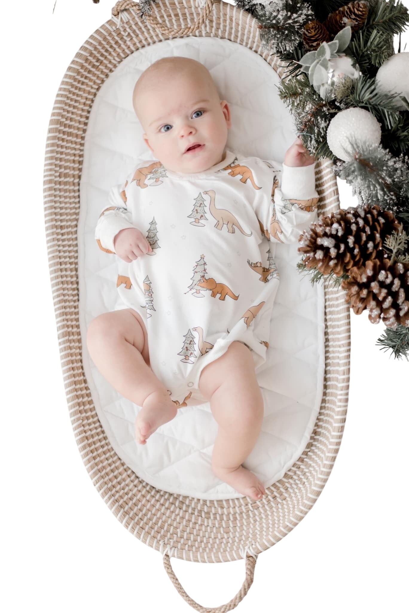 Christmas Tree-rex Bamboo Bubble Romper
