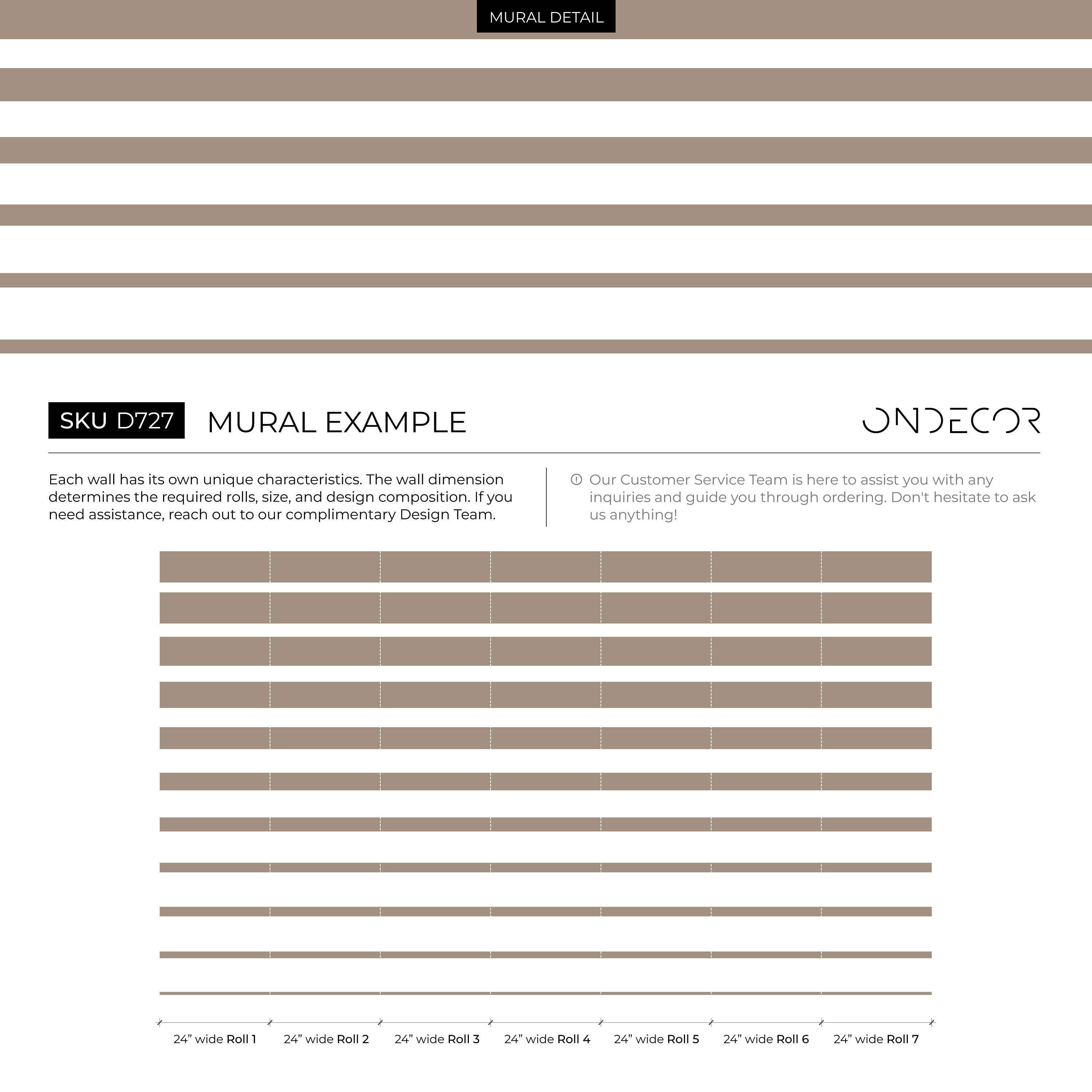 Striped Wallpaper With Bold Horizontal Stripes In Beige And White - D727