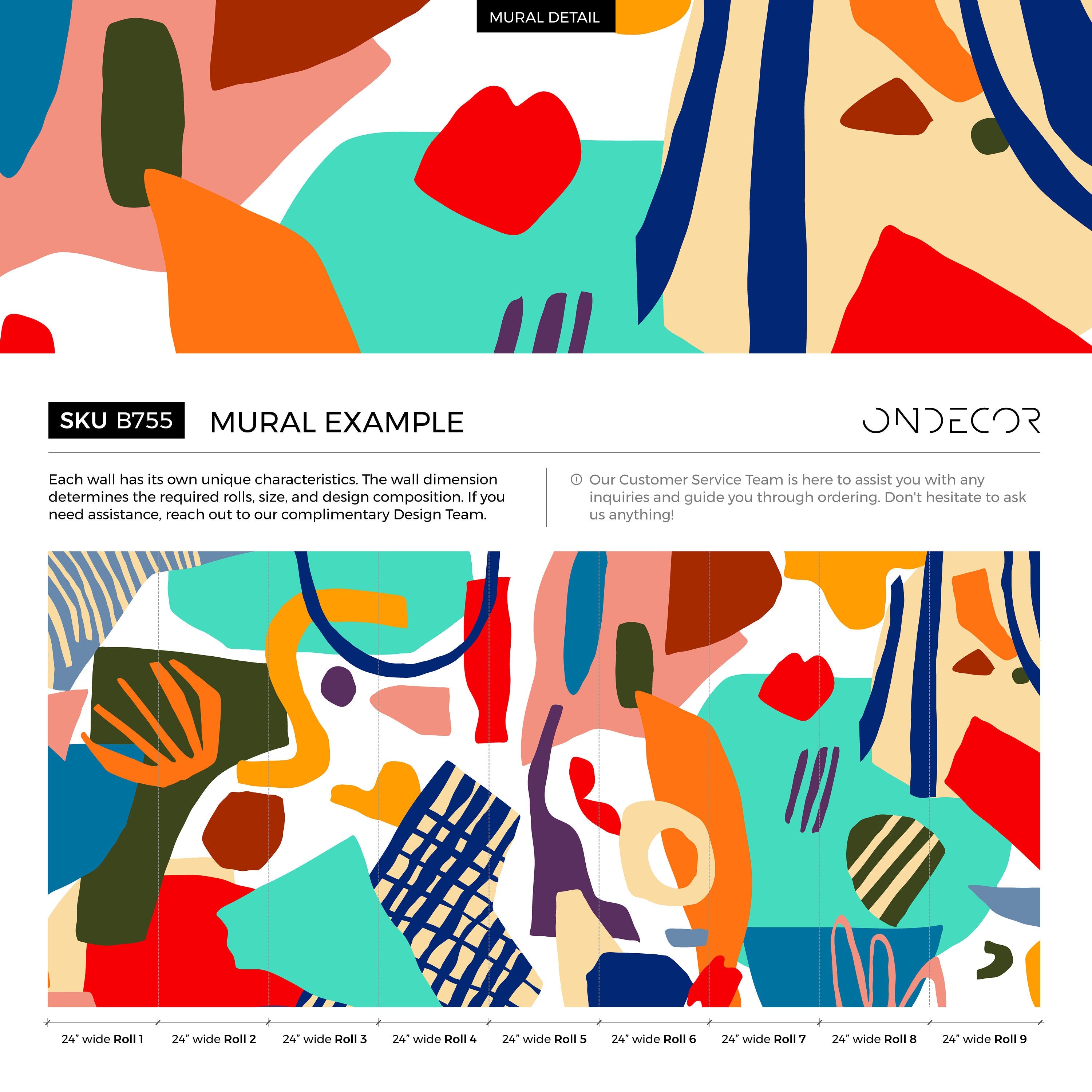 Abstract Wallpaper With A Collage Of Bold Shapes In Blue, Orange, And Yellow - B755