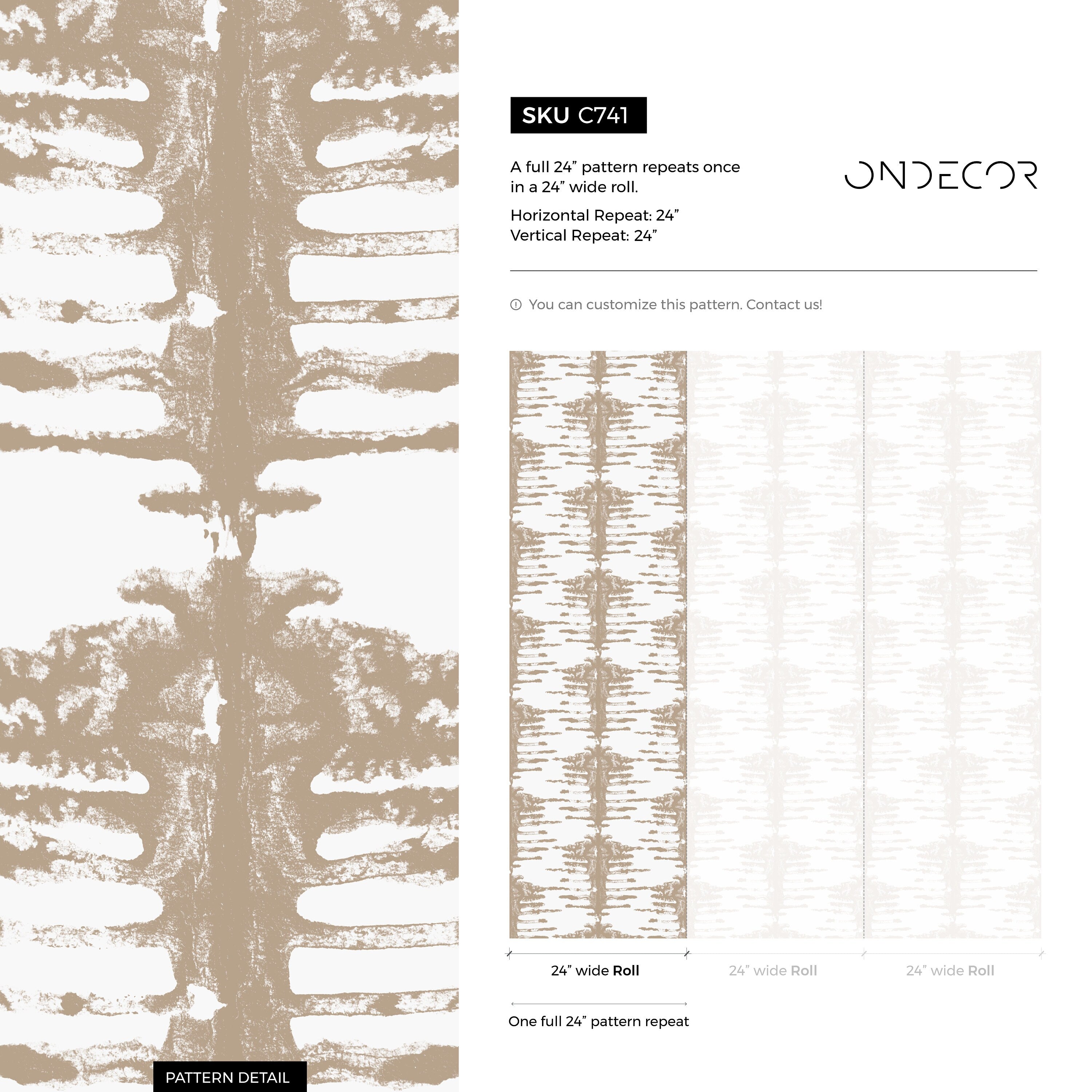 Abstract Wallpaper With A Stamped Tribal Motif In Beige - C741