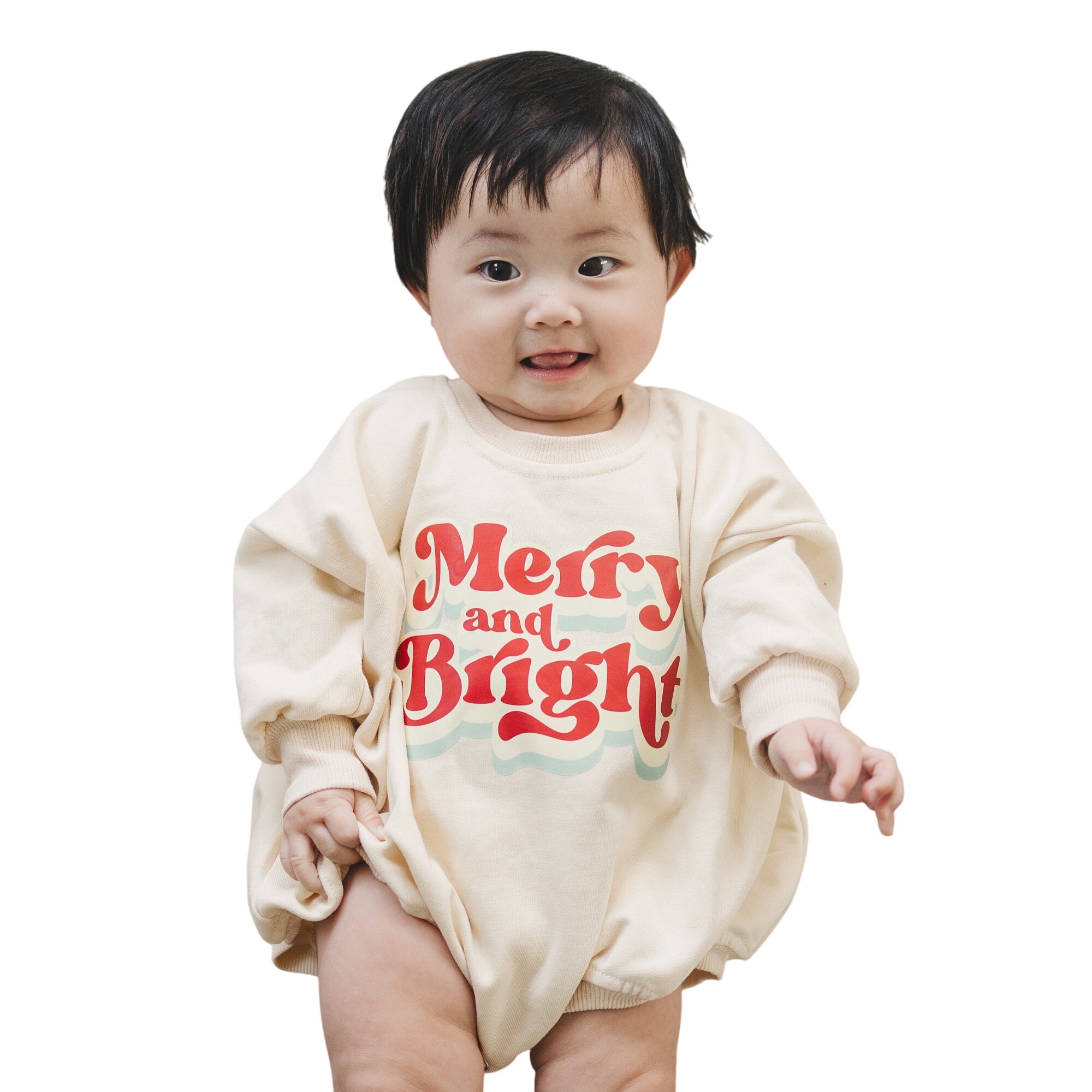 Merry And Bright Christmas Sweatshirt Romper