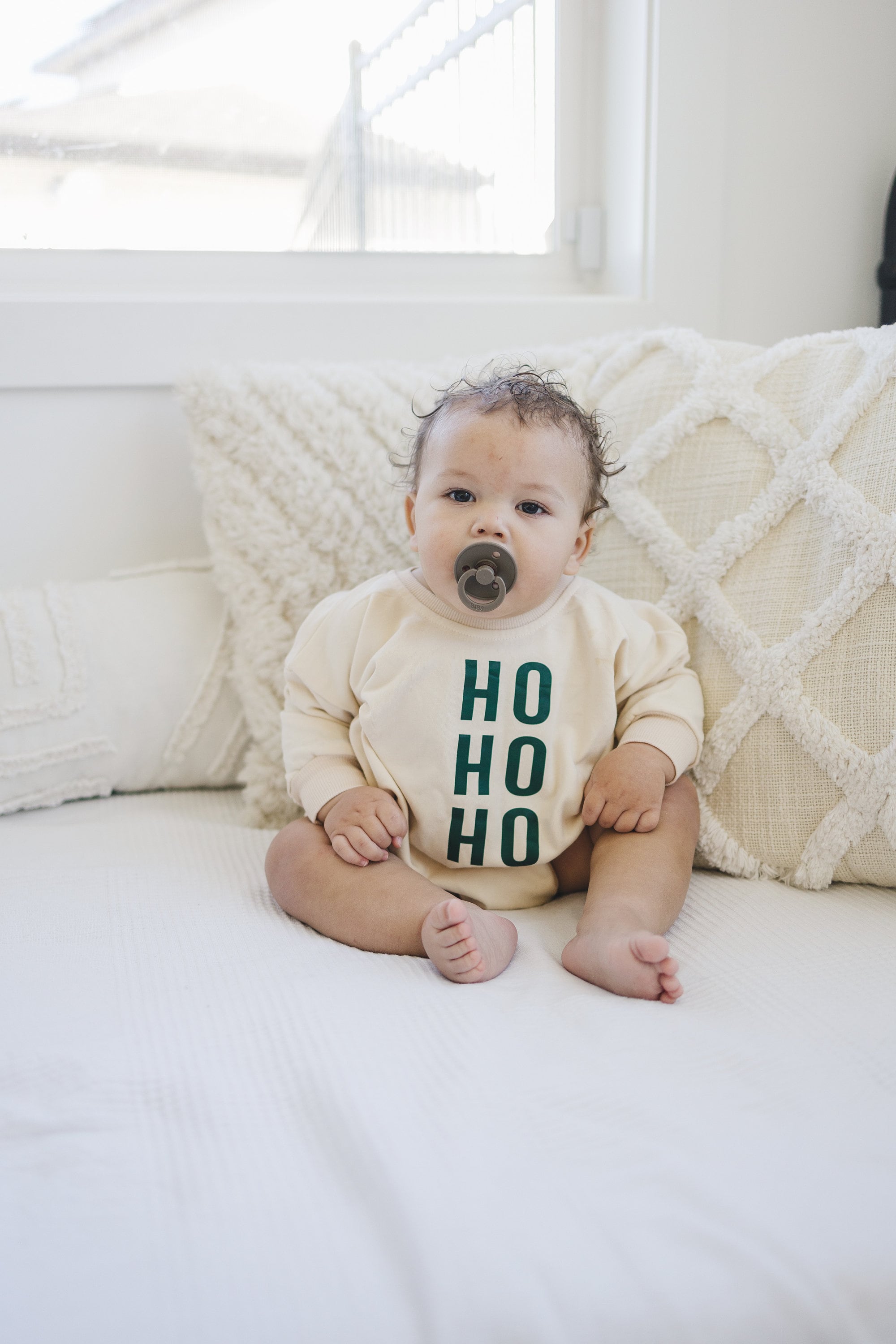 Ho Ho Ho Christmas Sweatshirt Romper