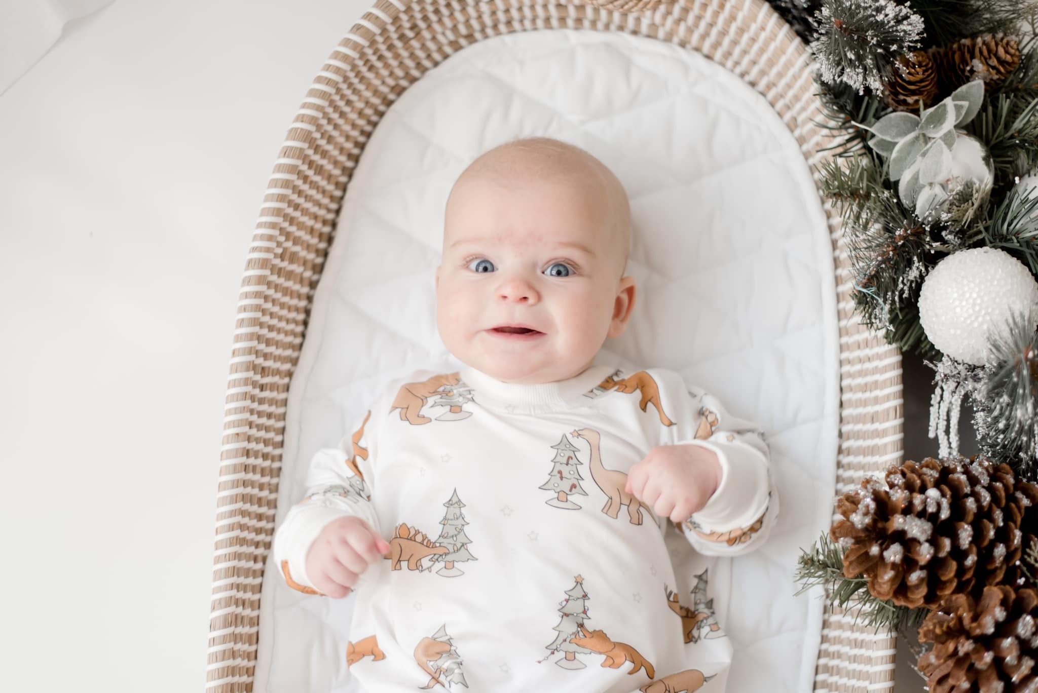 Christmas Tree-rex Bamboo Bubble Romper