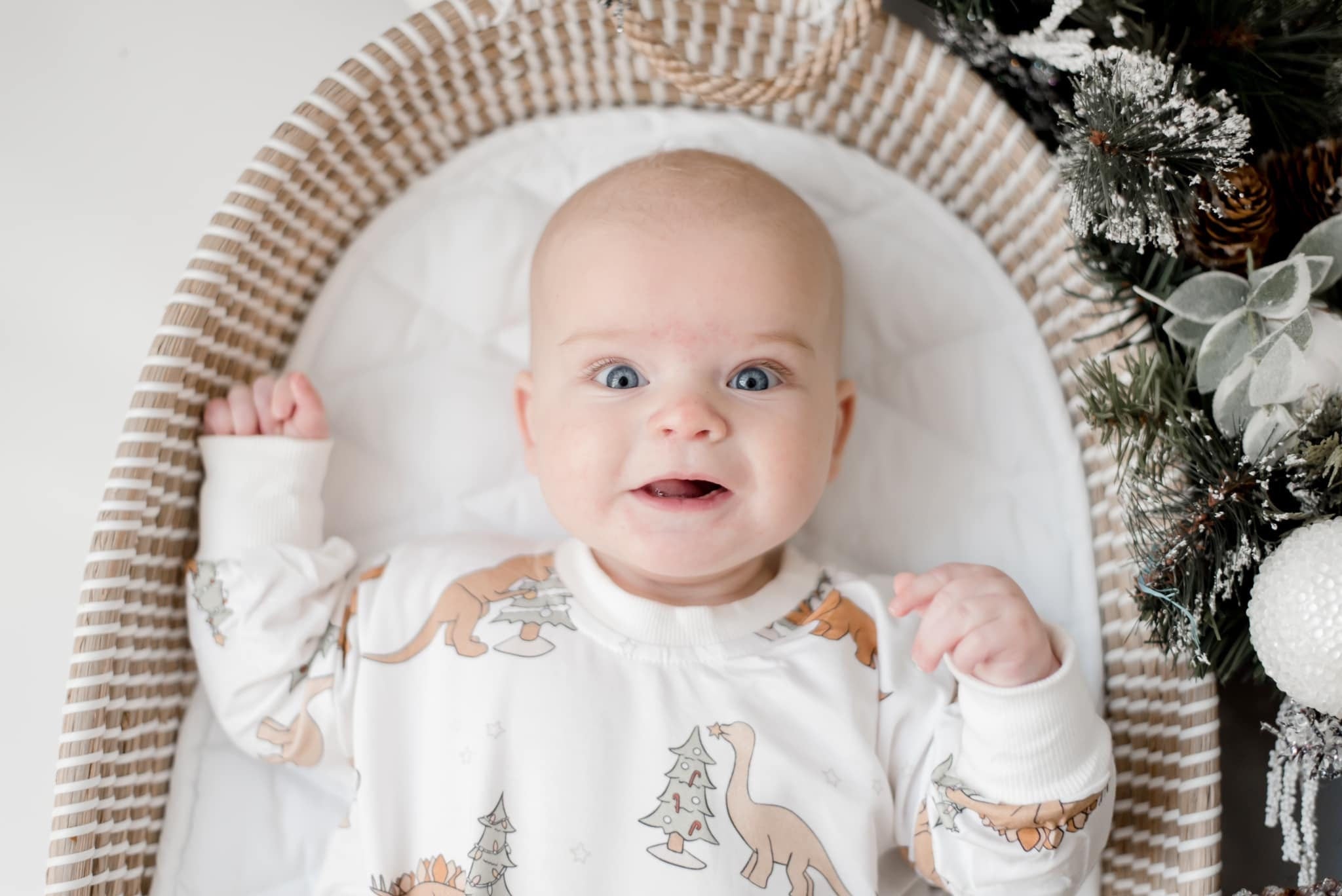 Christmas Tree-rex Bamboo Bubble Romper