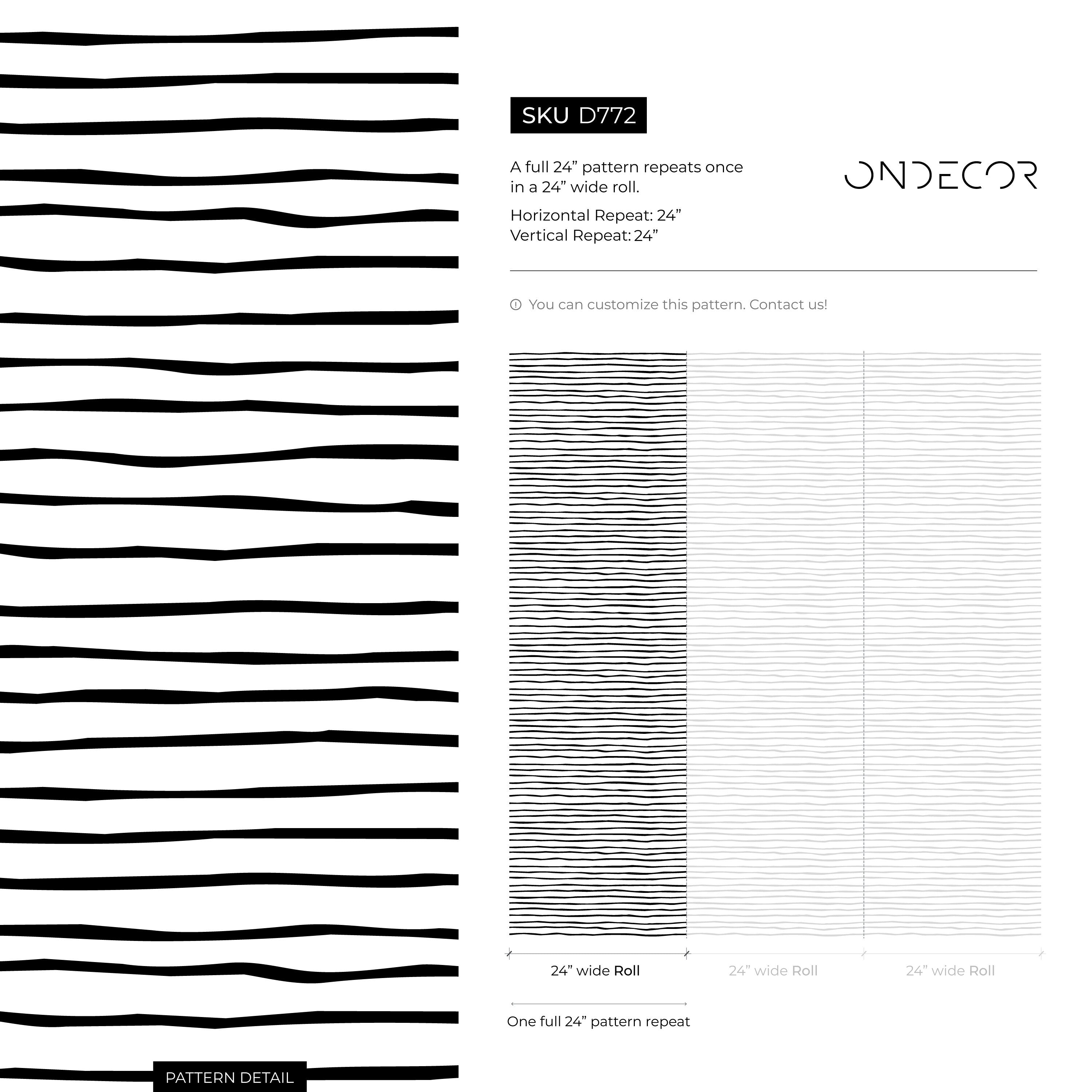 Abstract Wallpaper With Hand-drawn Stripes In Black And White - D772