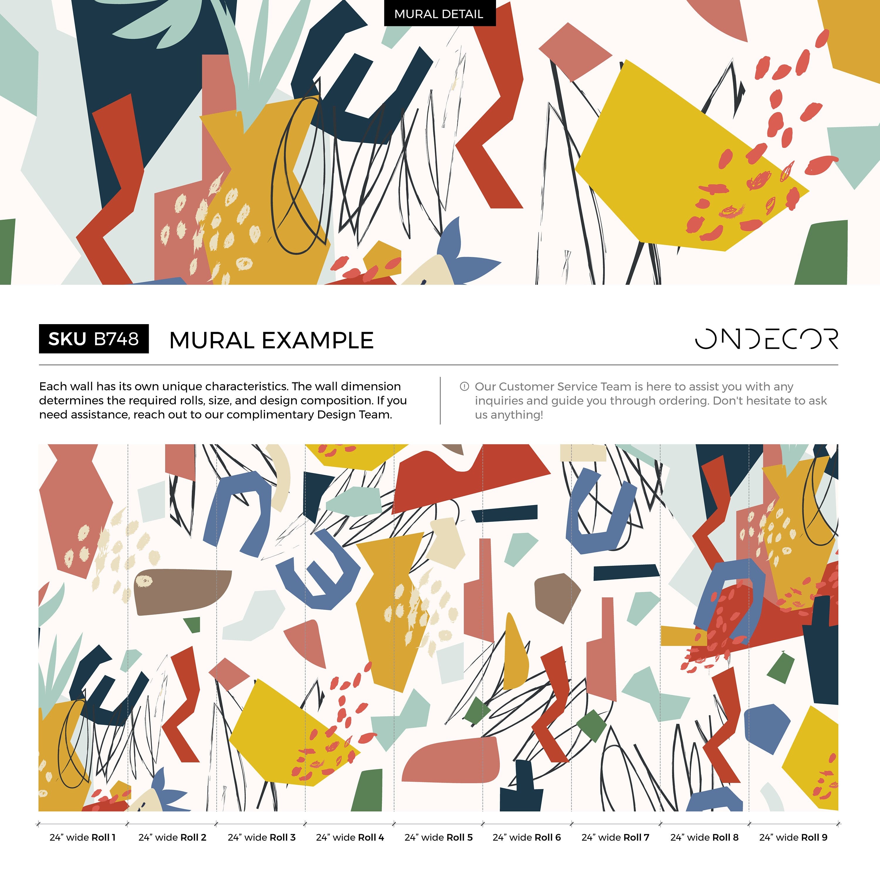 Abstract Wallpaper With A Colorful Cutout Motif In Red, Blue, And Yellow - B748