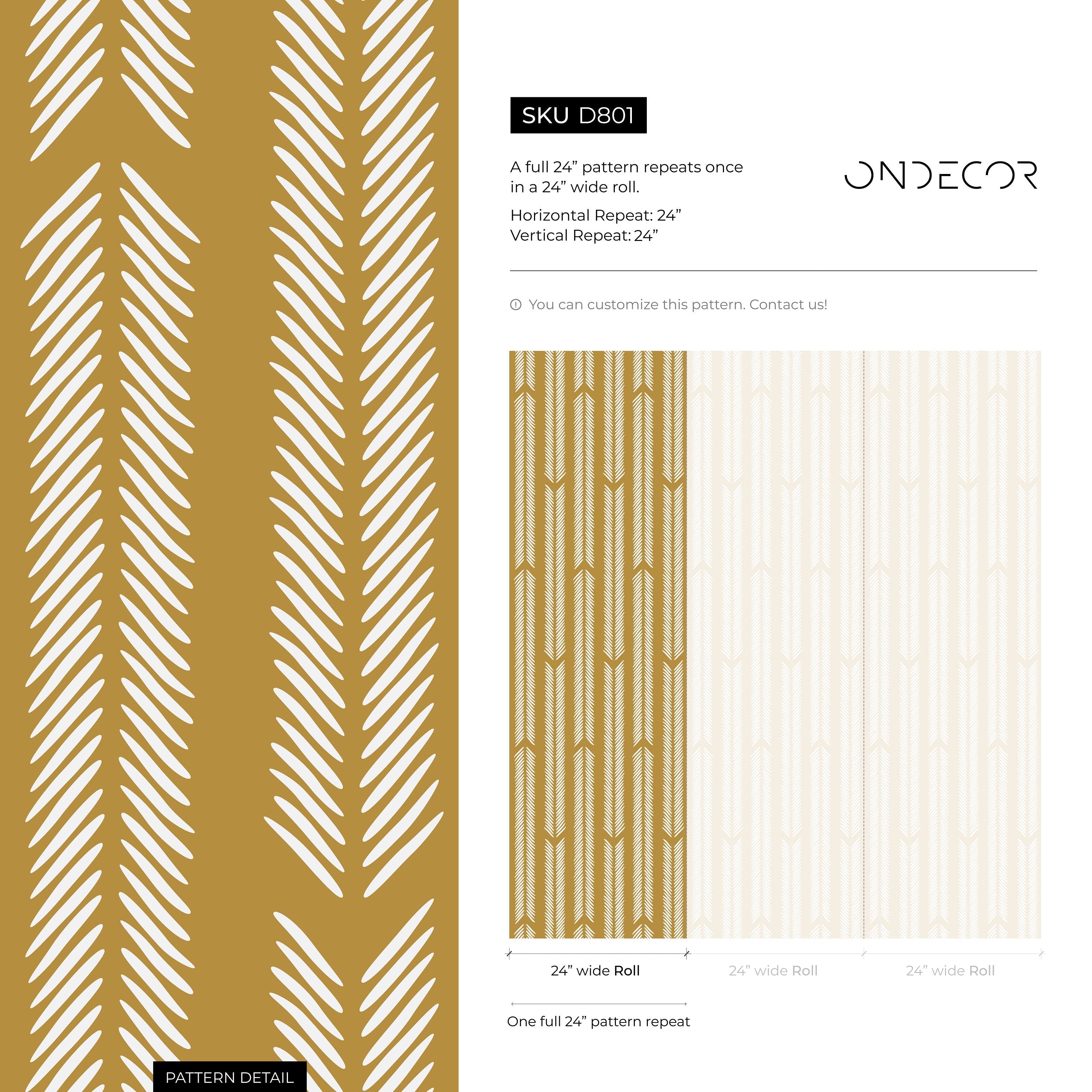 Herringbone Wallpaper With A Minimalist Arrow Motif In Mustard And Cream - D801