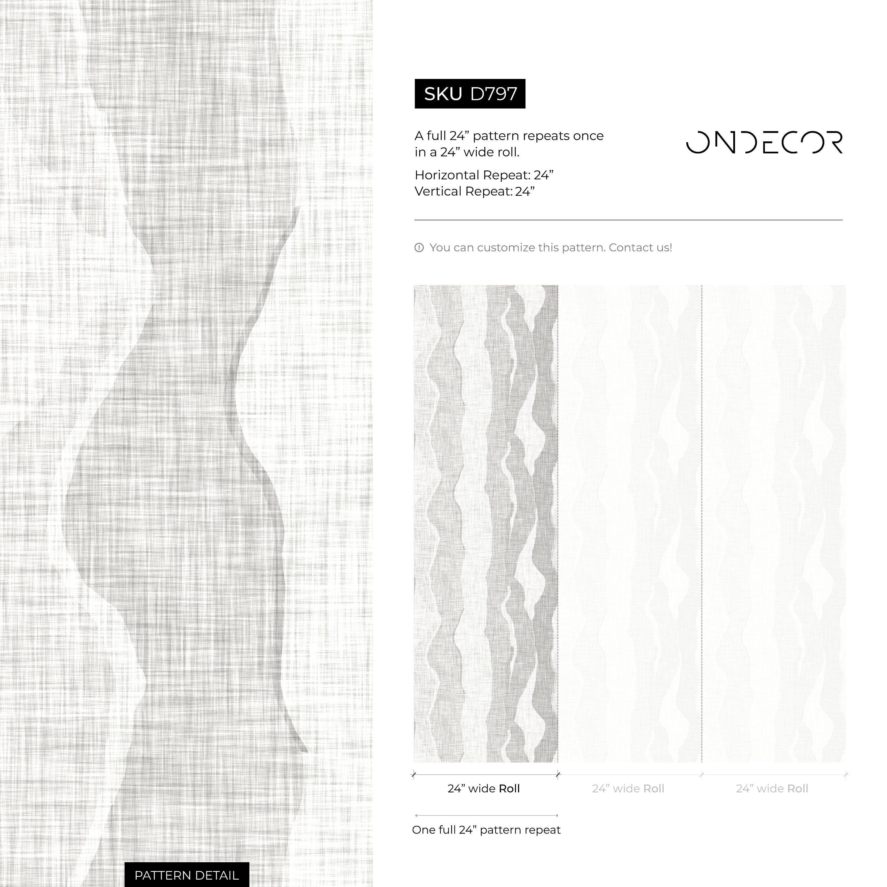 Abstract Wallpaper With Flowing Wave Shapes In Shades Of Gray - D797