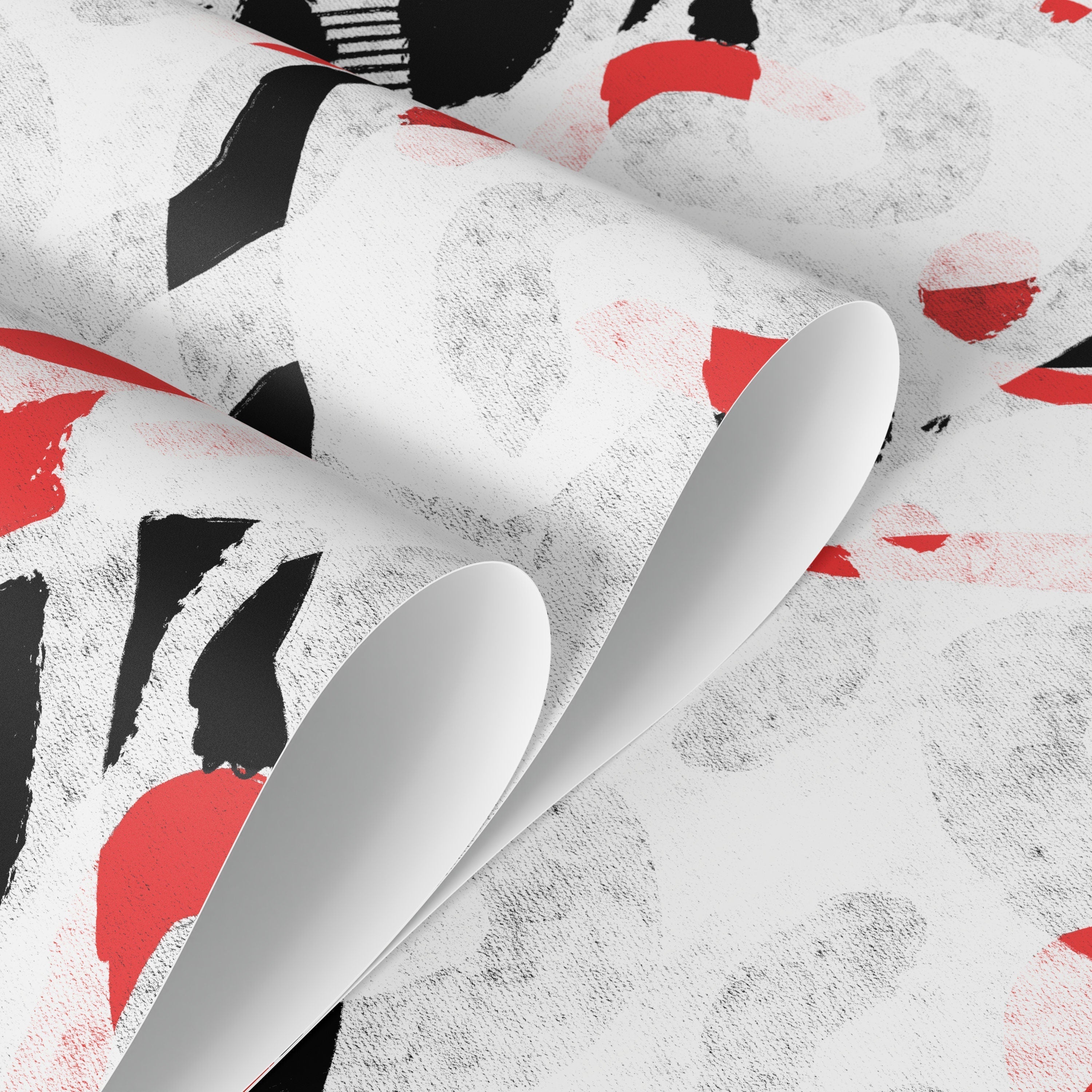 Abstract Wallpaper With Bold Graphic Shapes In Red, Black, And Gray - X106