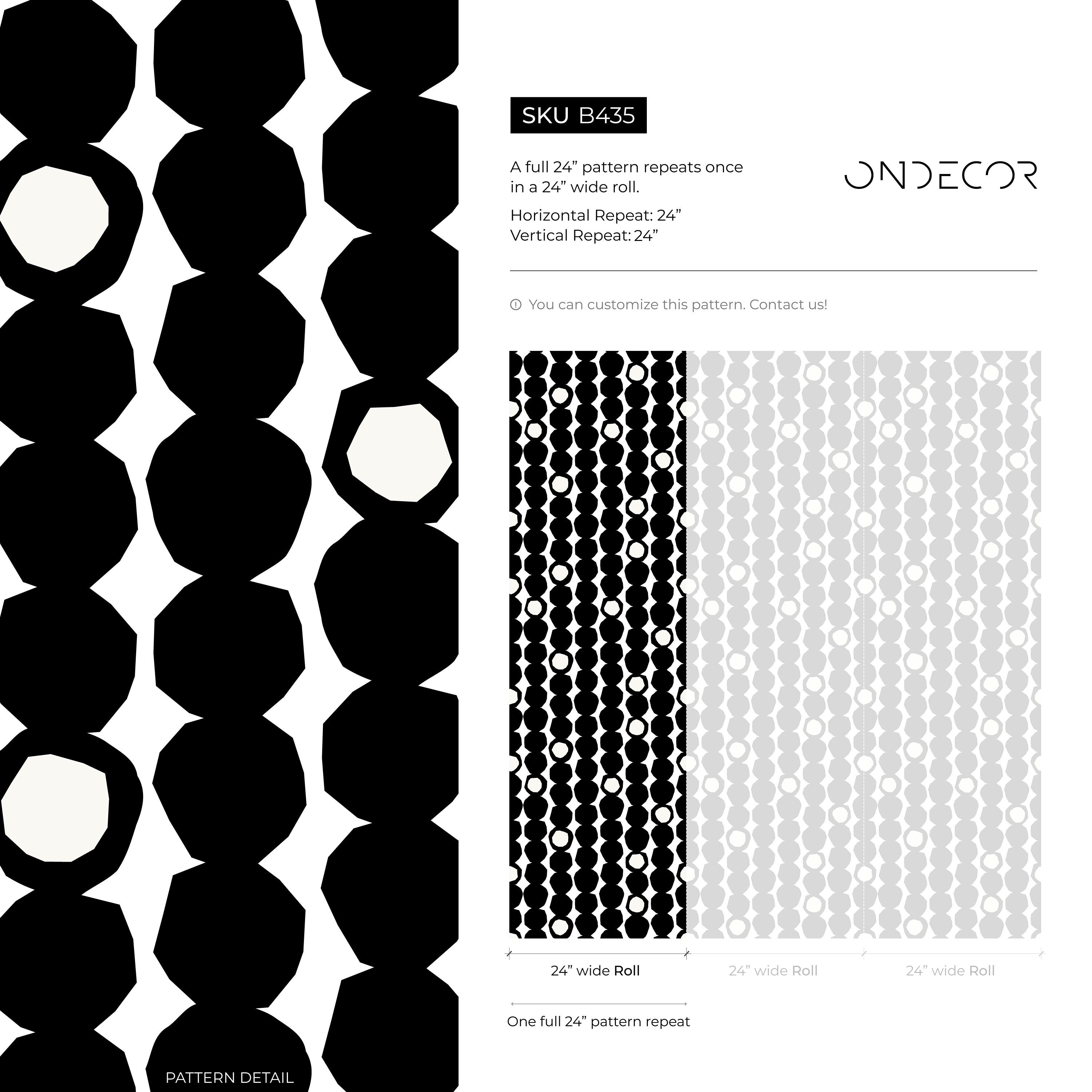 Geometric Wallpaper With Irregular Stacked Dots In Black And White - B435