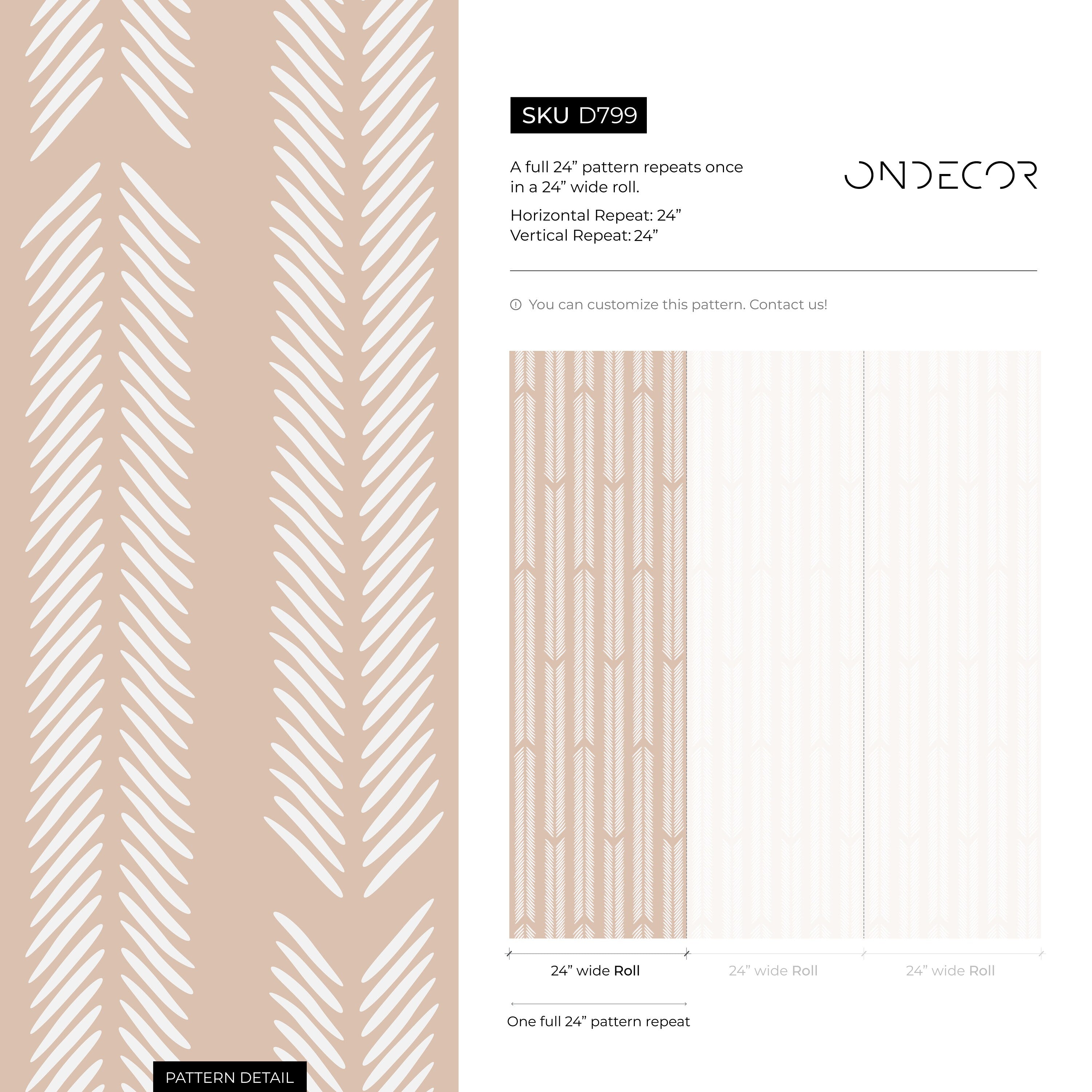 Herringbone Wallpaper With A Minimalist Arrow Motif In Beige And White - D799