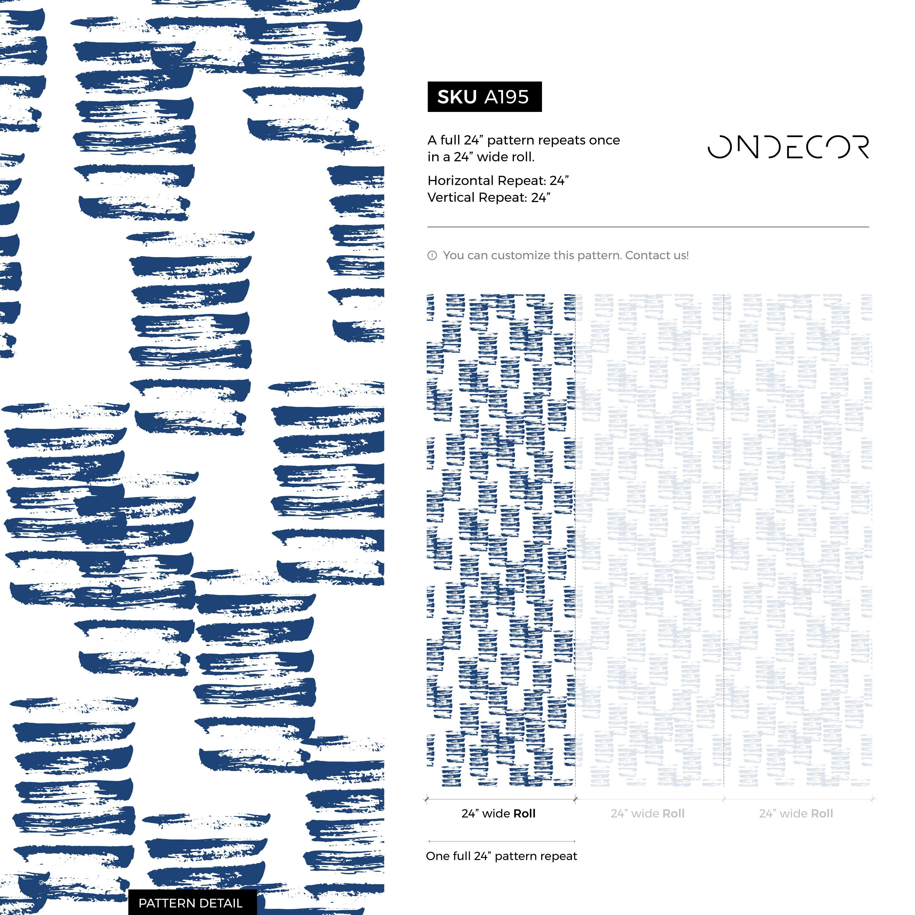 Abstract Wallpaper With Painterly Brush Strokes In Blue - A195