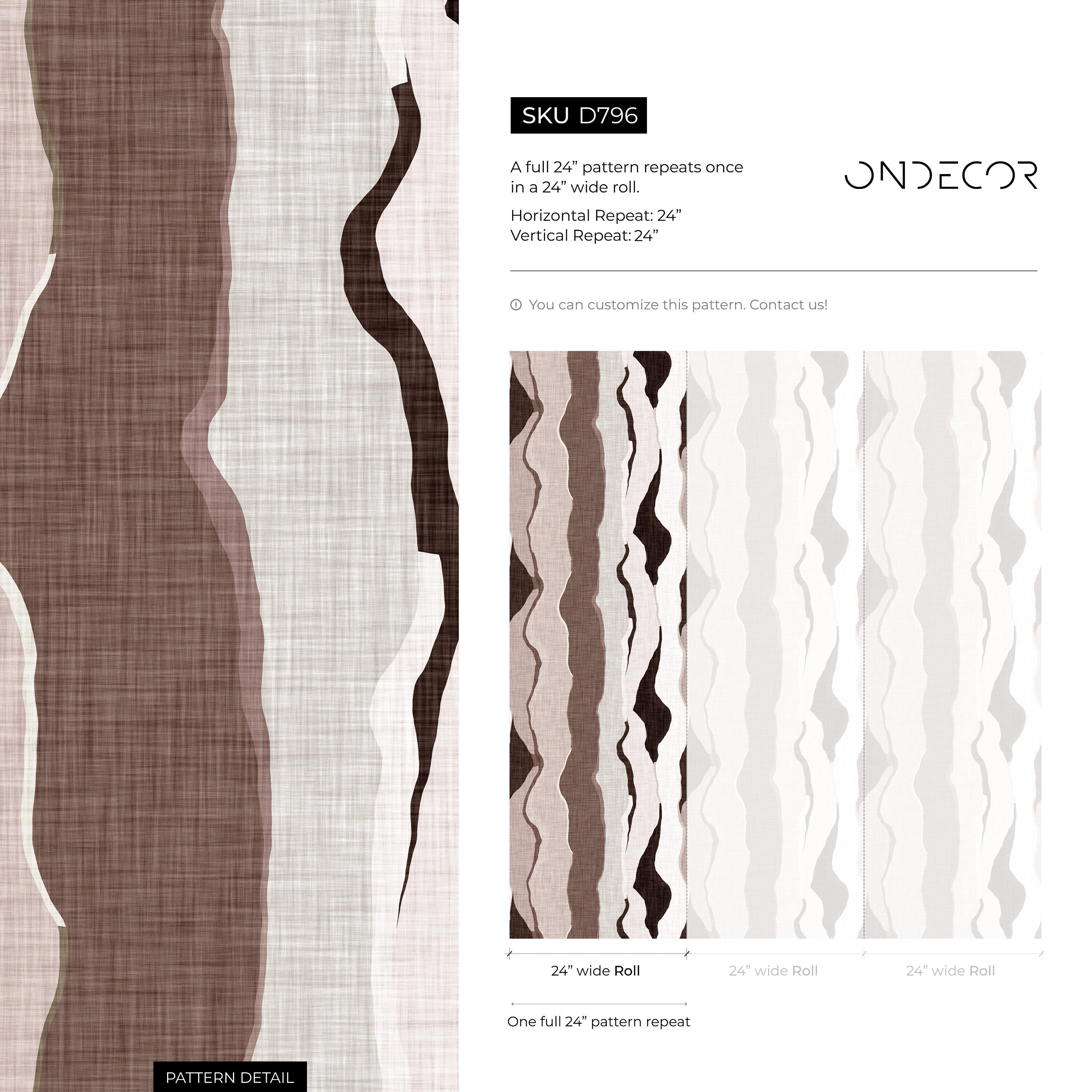 Abstract Wallpaper With Flowing Organic Layers In Brown, Beige, And Off-white - D796