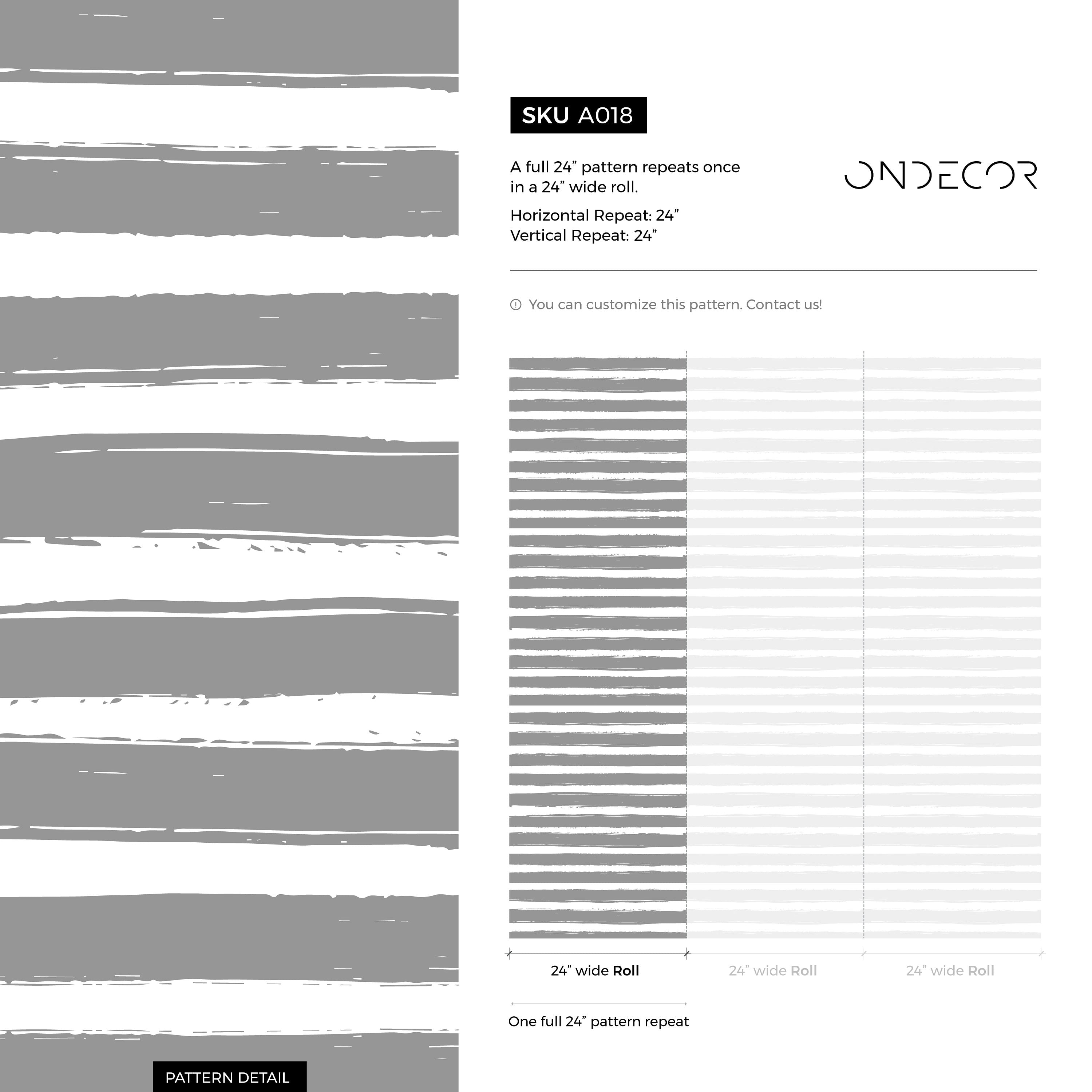 Striped Wallpaper With A Hand-painted Brushstroke Motif In Grey - A018