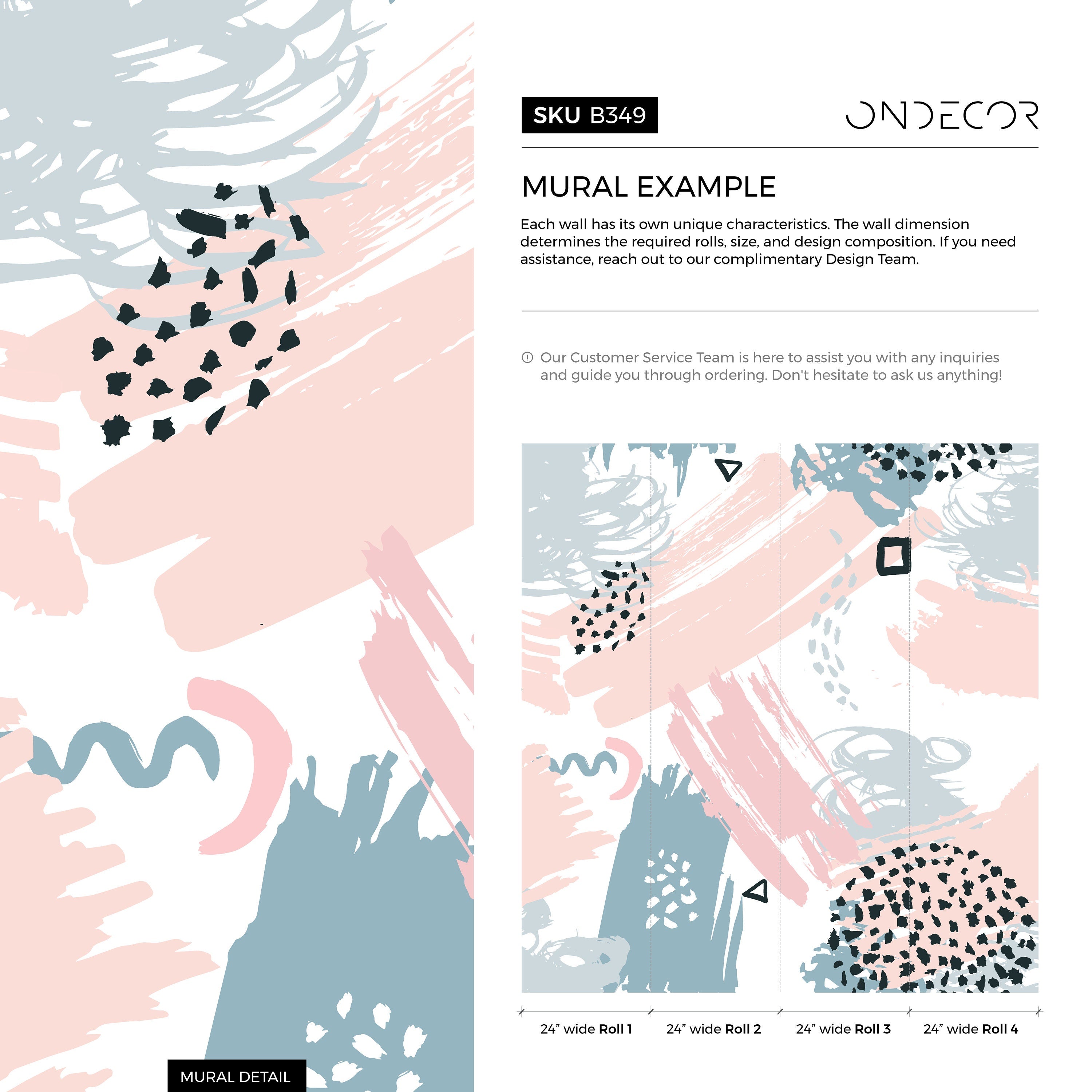 Abstract Wallpaper With Scribbles And Brush Strokes In Pink, Blue, And Black - B349