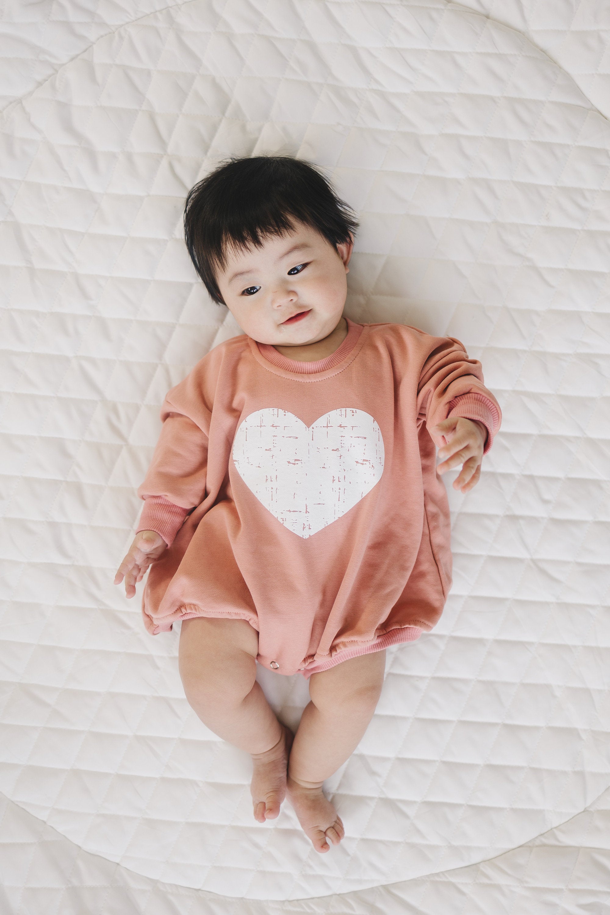 Distressed Heart Sweatshirt Romper - More Colors