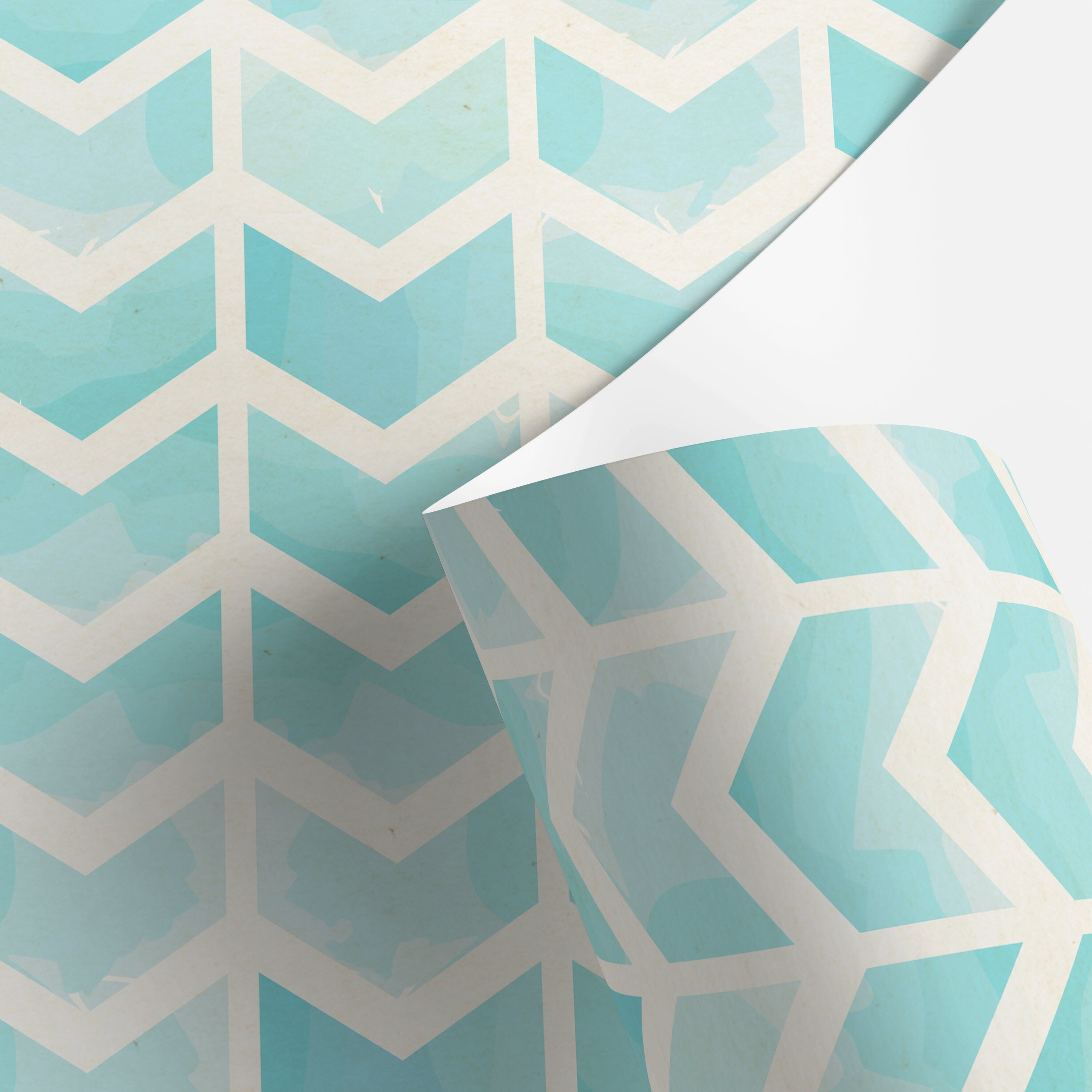 Herringbone Wallpaper With A Watercolor Chevron Motif In Blue And Cream - A297