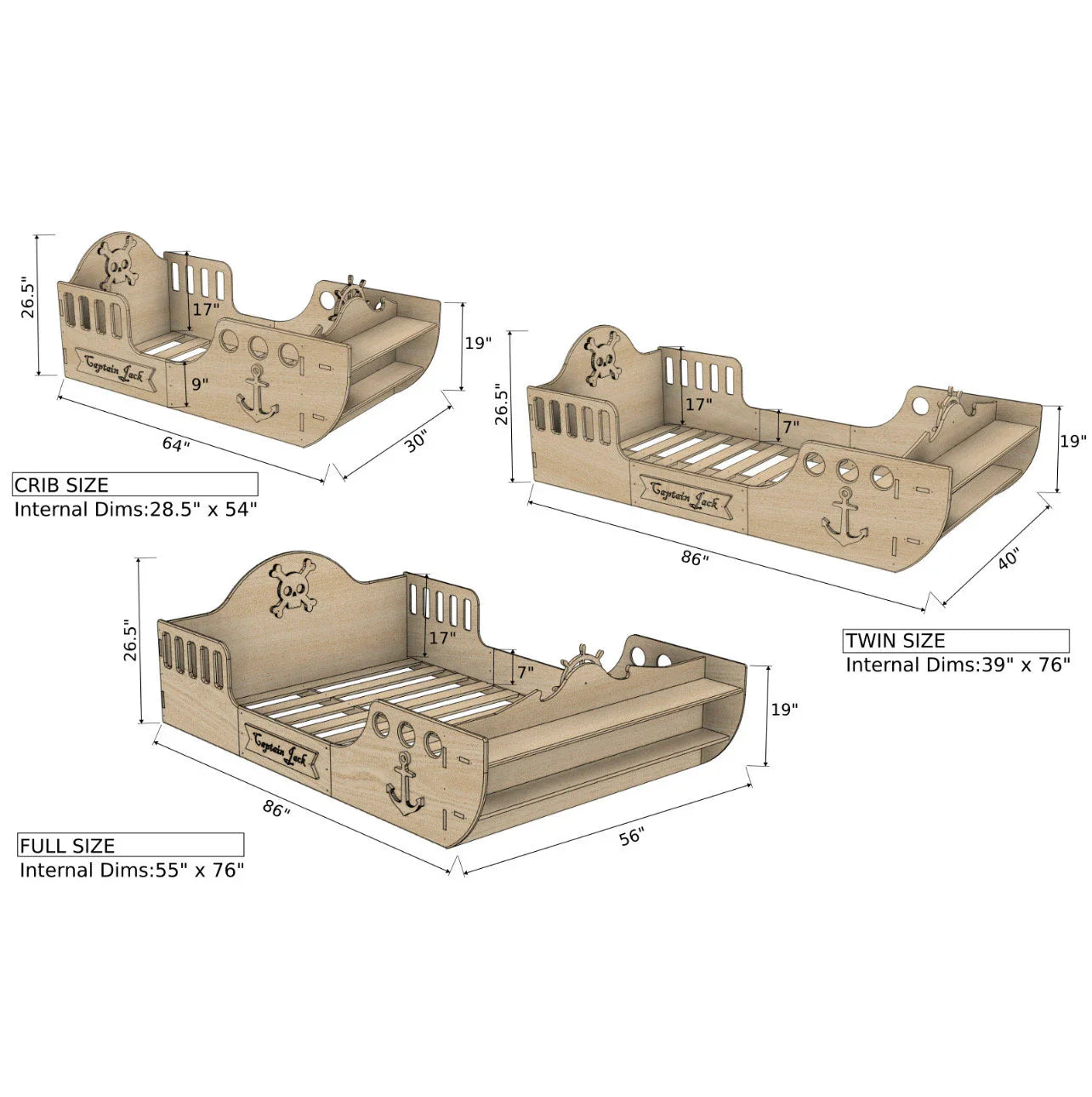 Captain Jack- Pirate Ship Bed