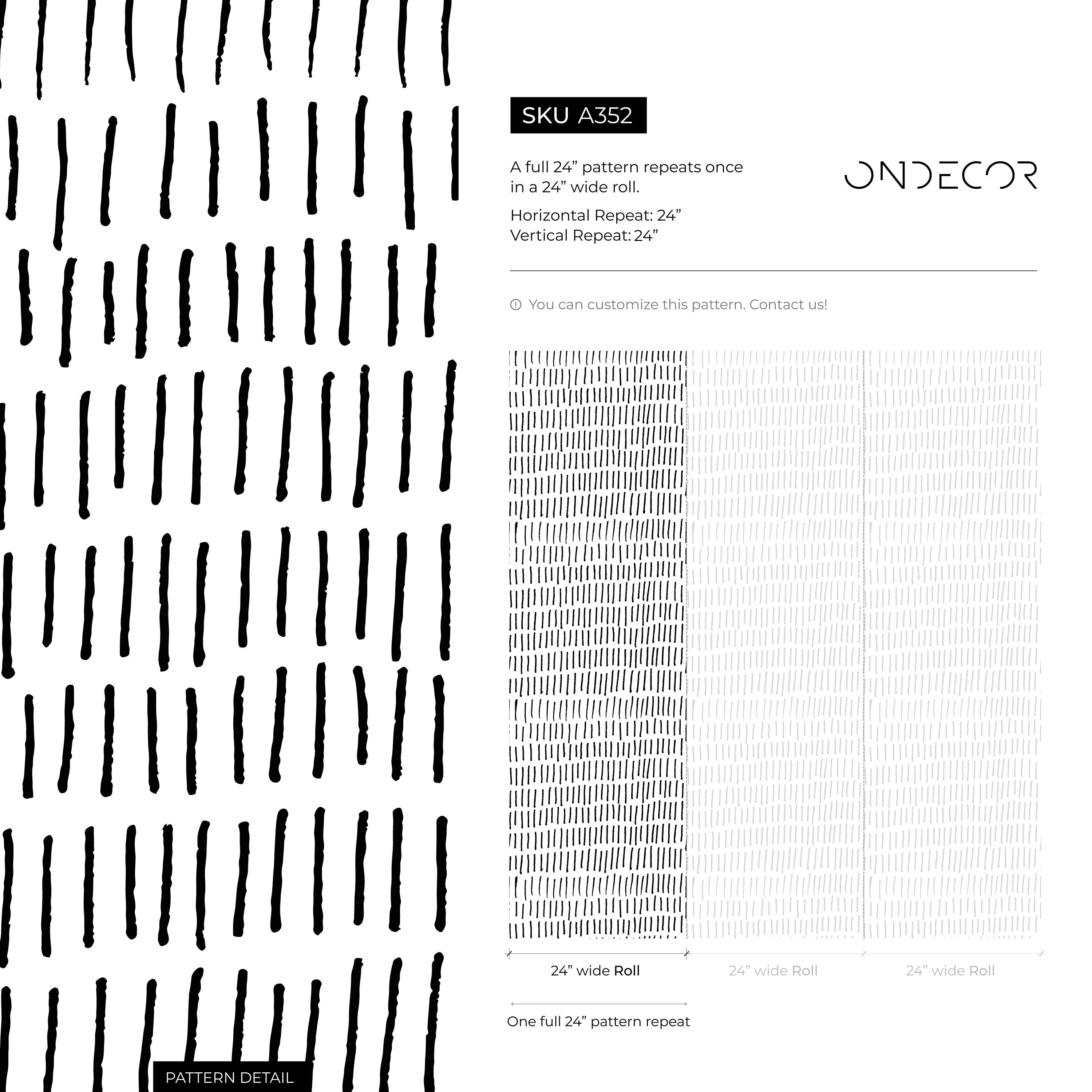 Abstract Wallpaper Featuring Minimalist Brush Strokes In Black And White - A352