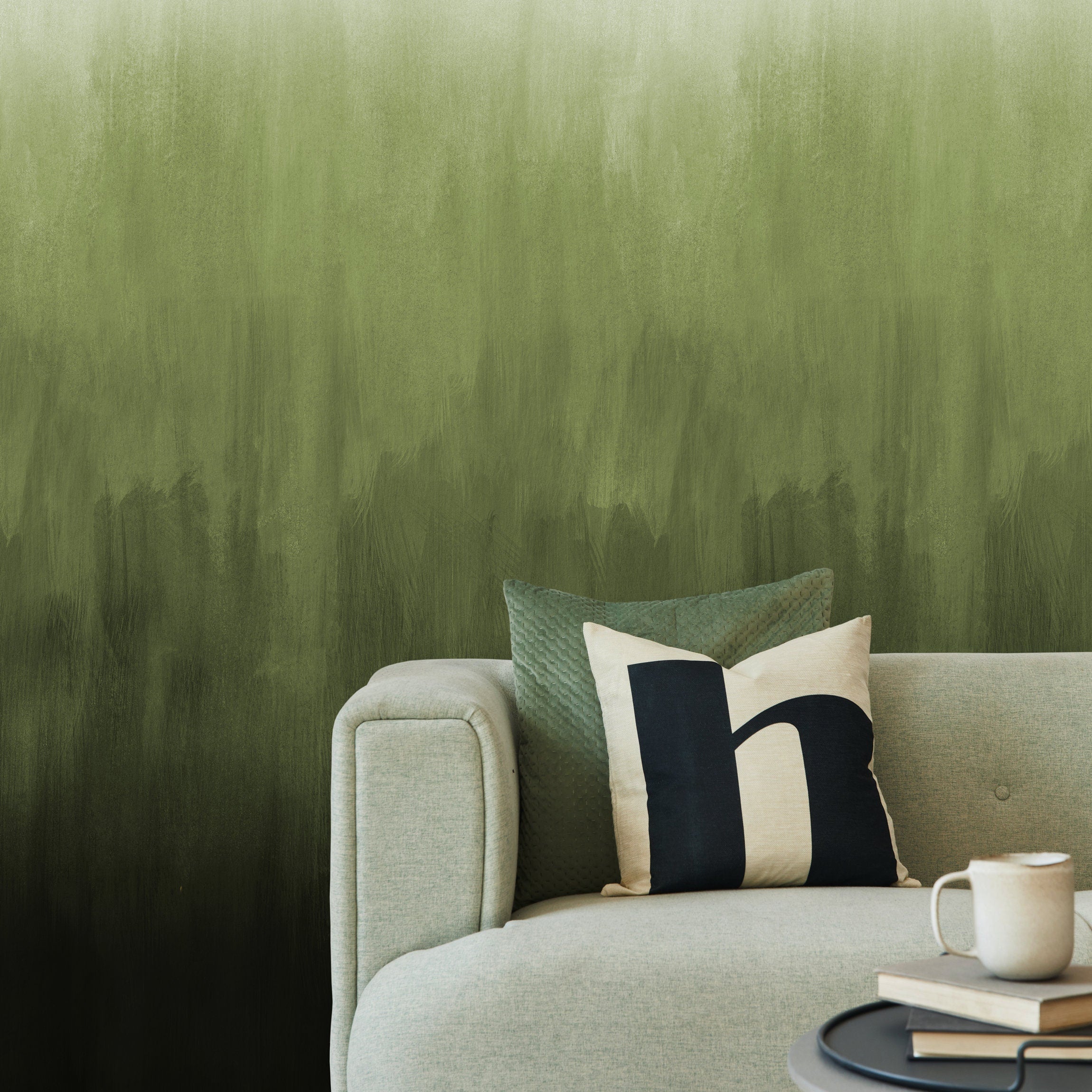 Abstract Wallpaper With An Ombre Effect In Green And Black - X160
