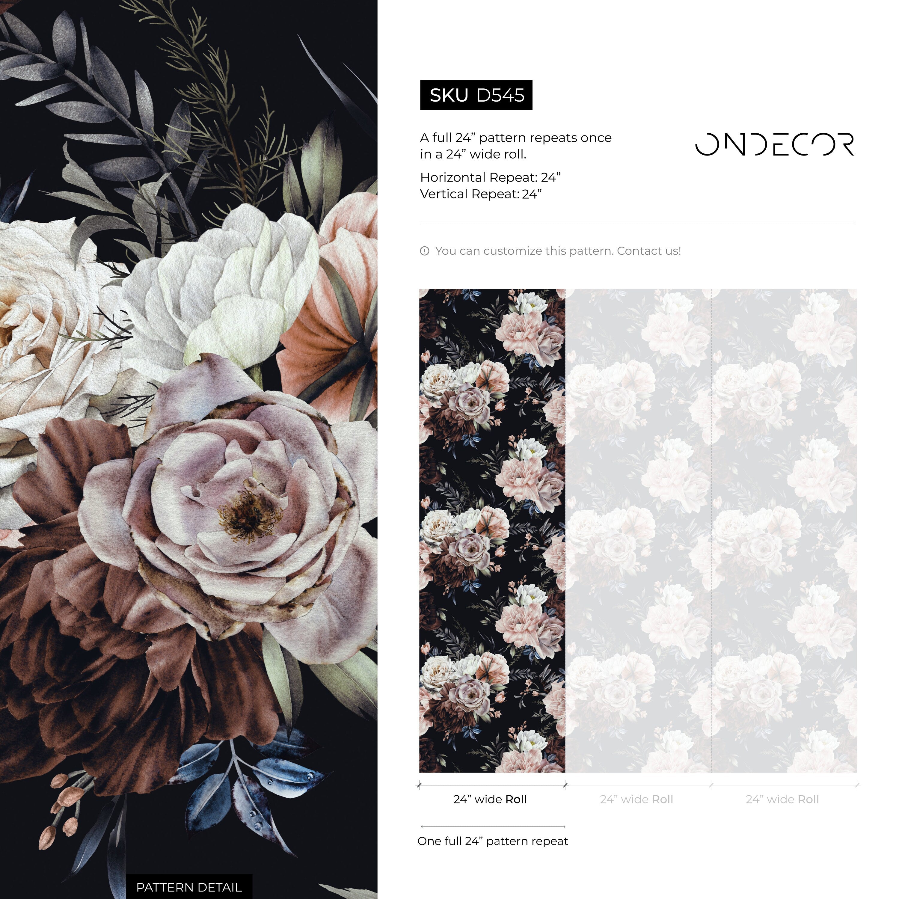 Floral Wallpaper Featuring Romantic Rose Bouquets In Pink, Mauve, And Burgundy - D545
